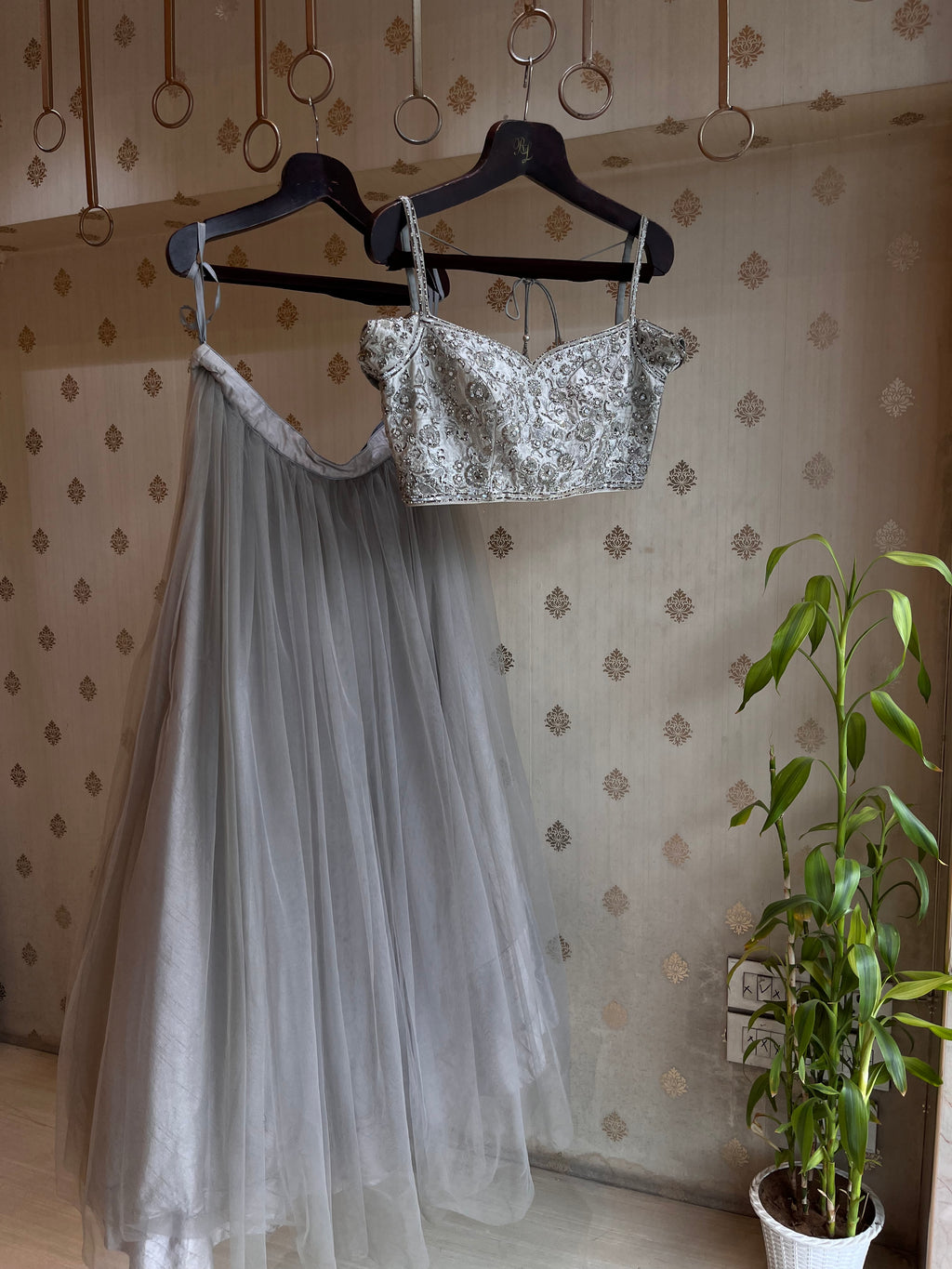 Marble Grey Indo-Western Set