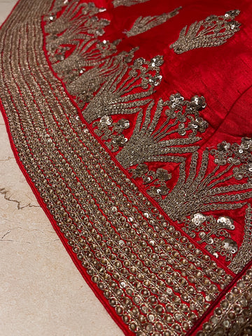 bridal red sequins lehenga set