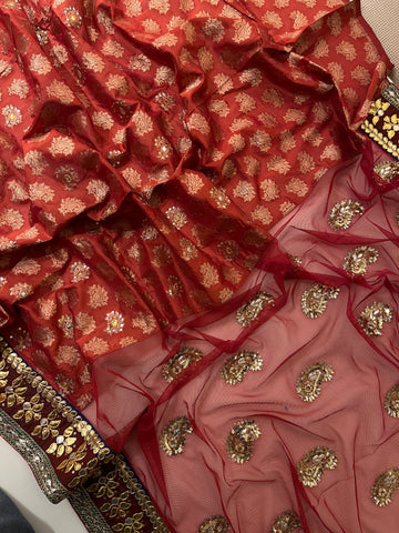 Half & Half Net Saree