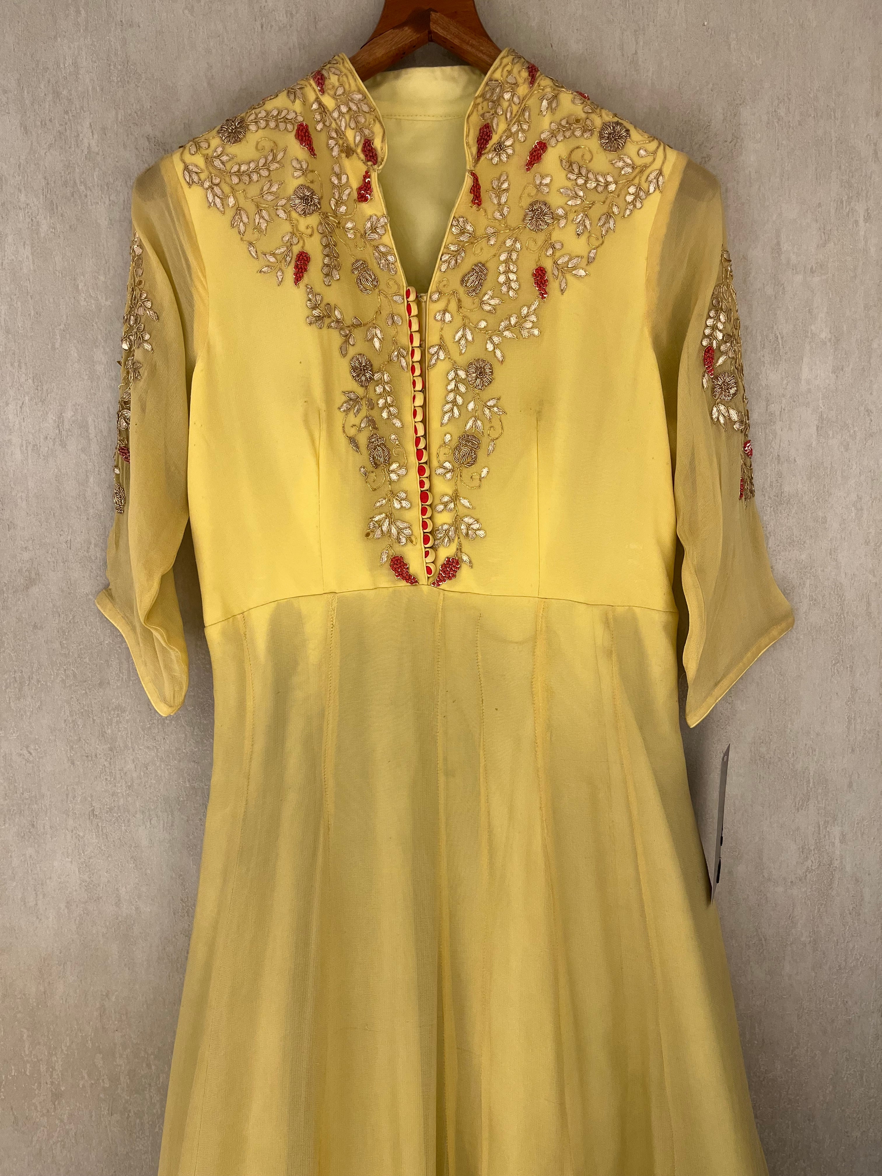 Lemon Yellow Anarkali