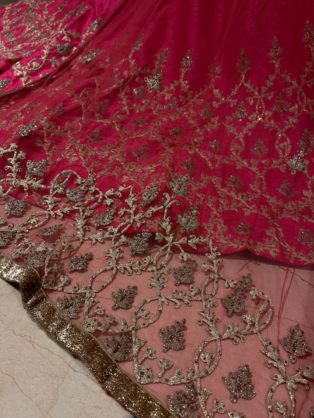 evening pink lehenga set