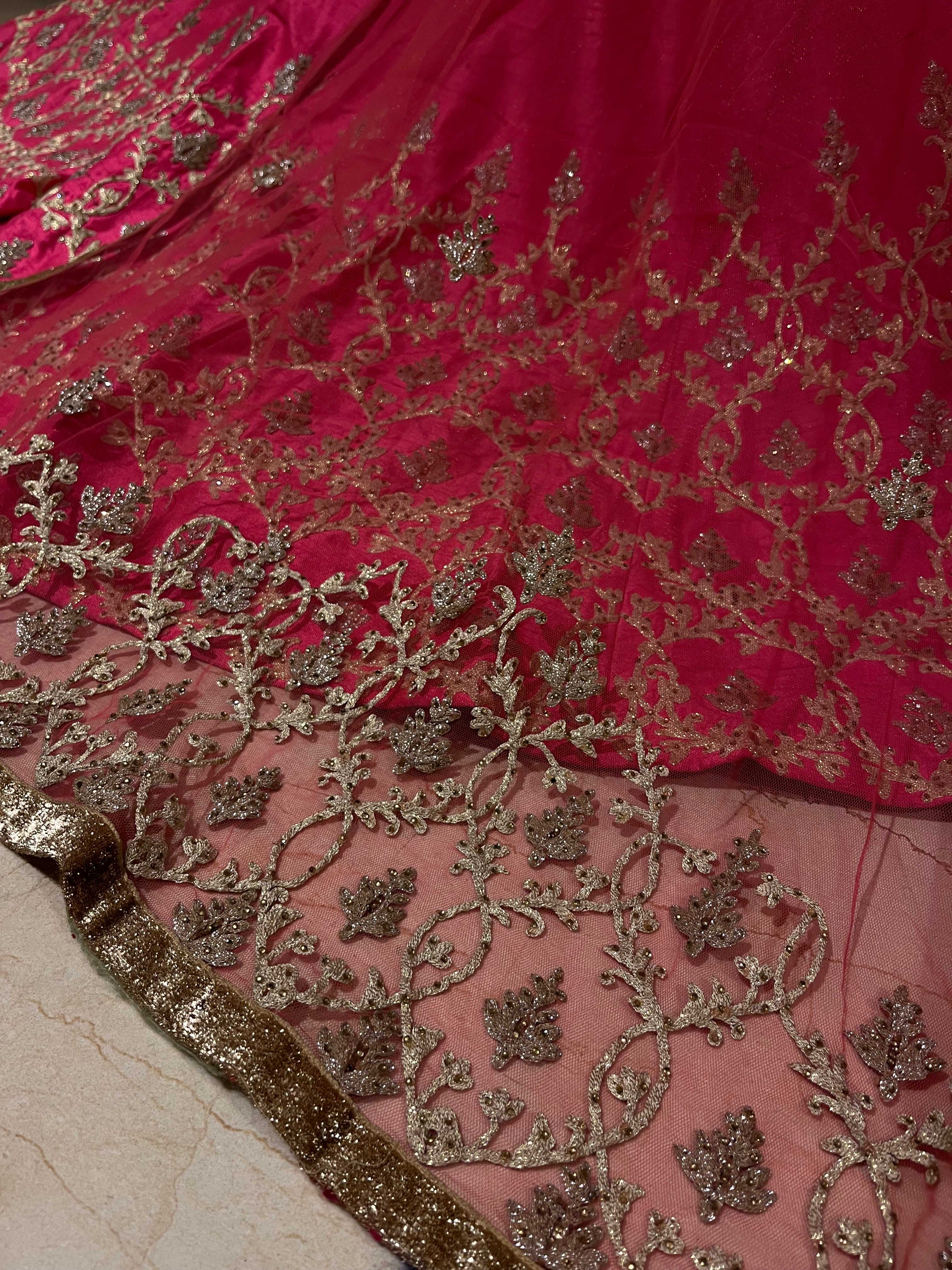 evening pink lehenga set