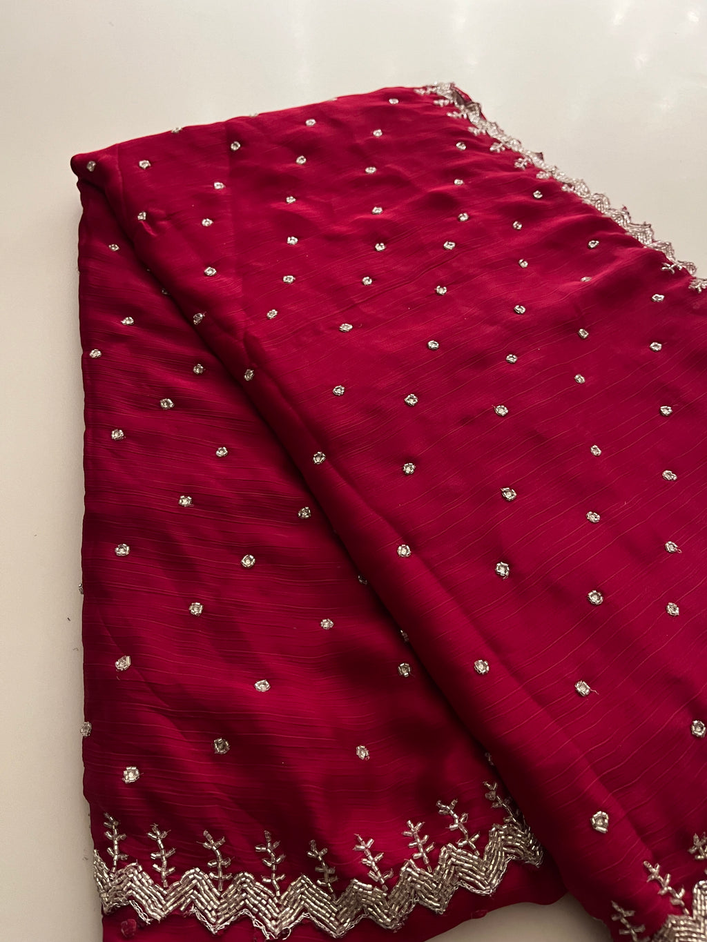 Rose Pink crystal Saree