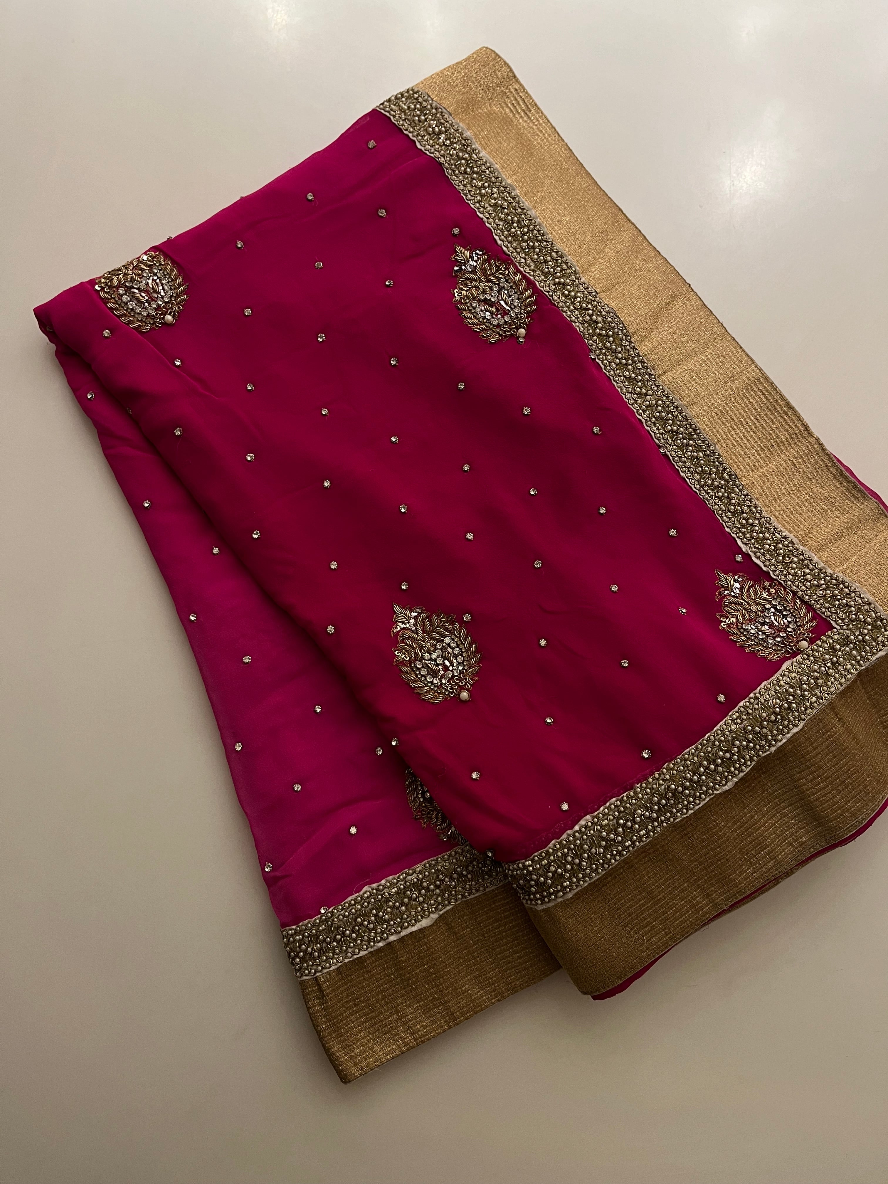 Magenta Ombré Saree