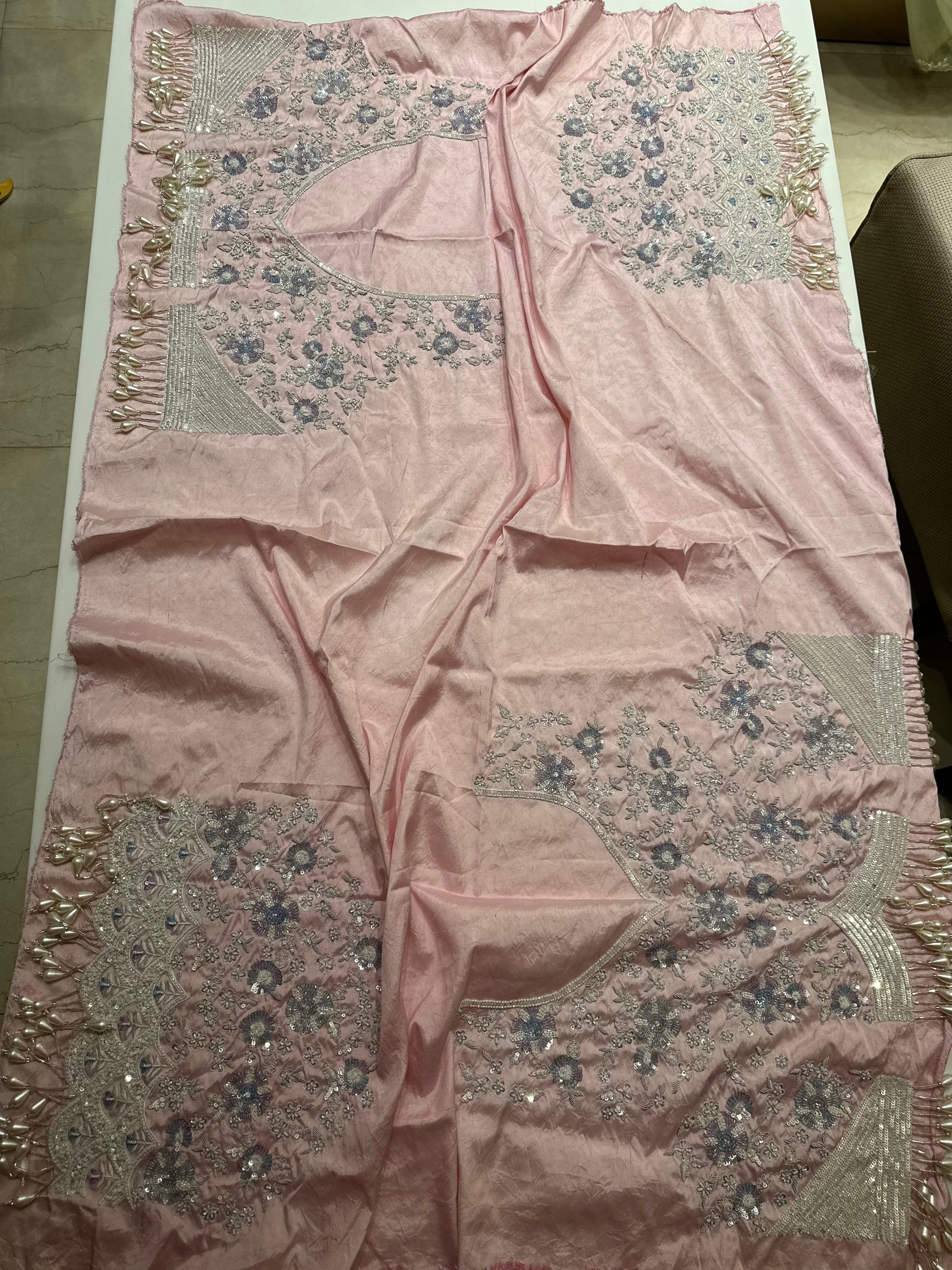 Soft Pink Pearl saree with pearl blouse