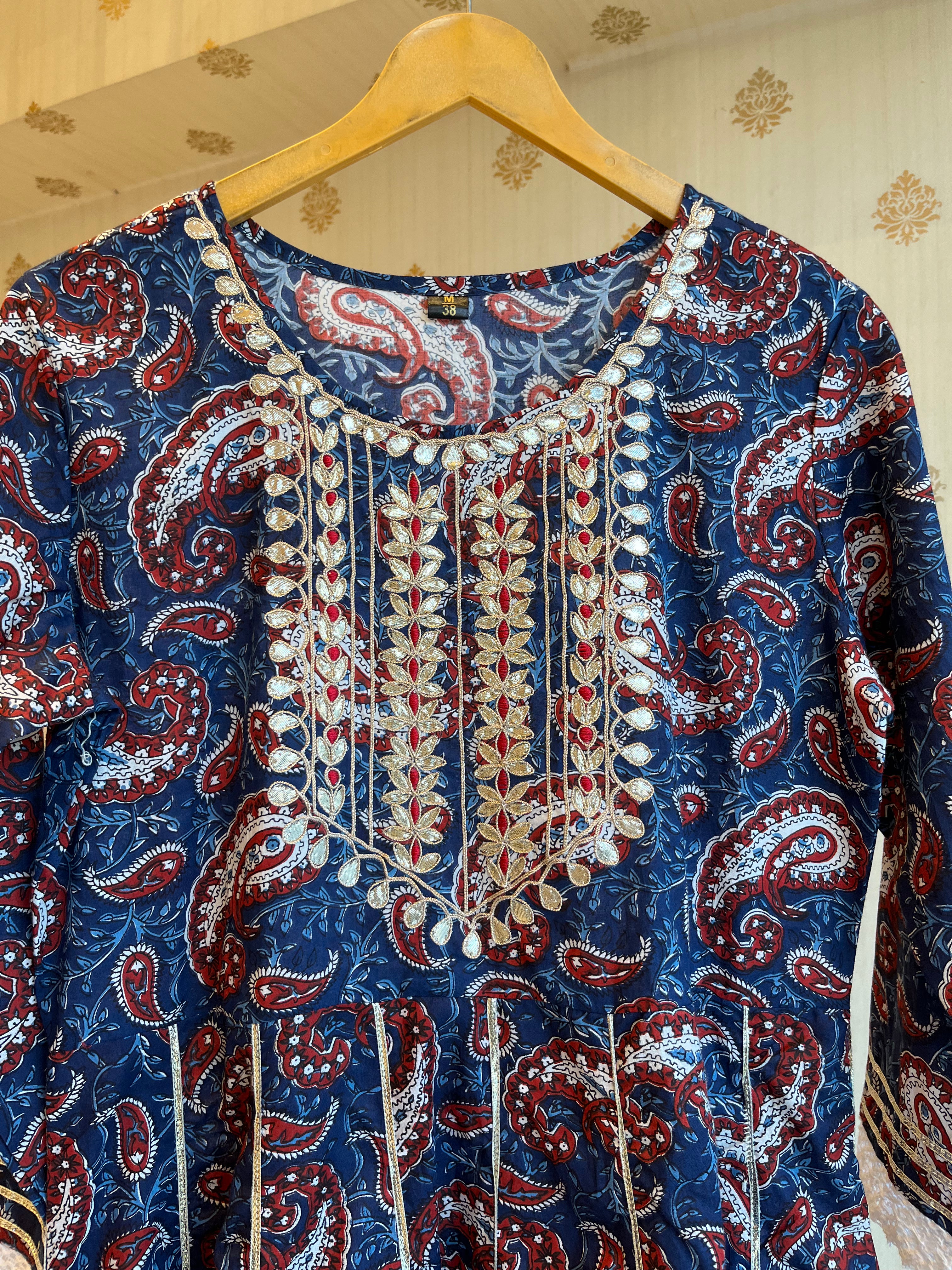 Deep Blue Cotton Kurti