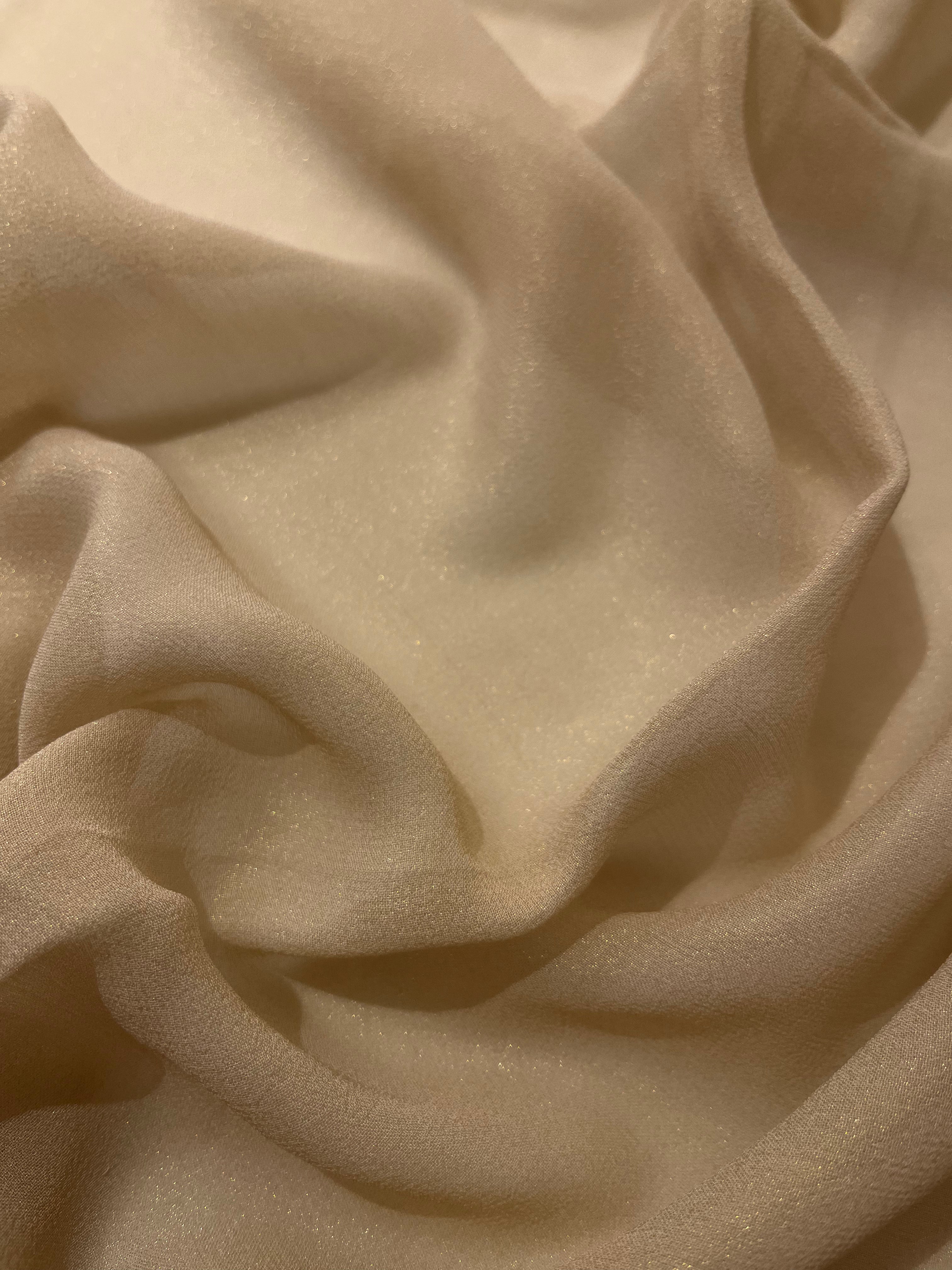 Pure Georgette Crème Saree