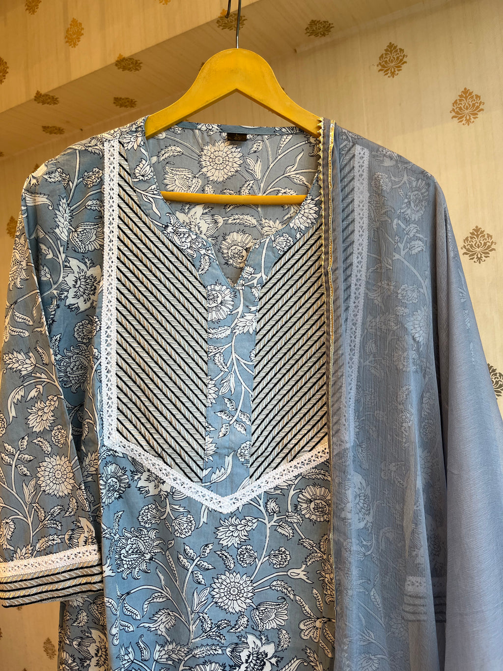 Blue Flora Cotton Set