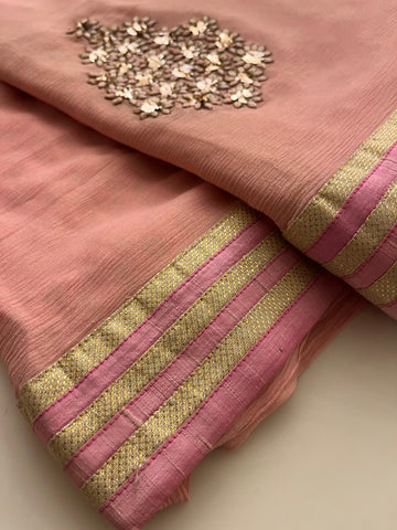 Pastel Pink Georgette Saree