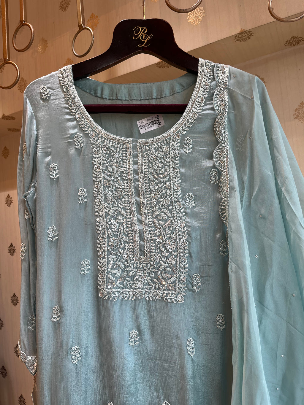 Vintage Blue Plazo Suit Set