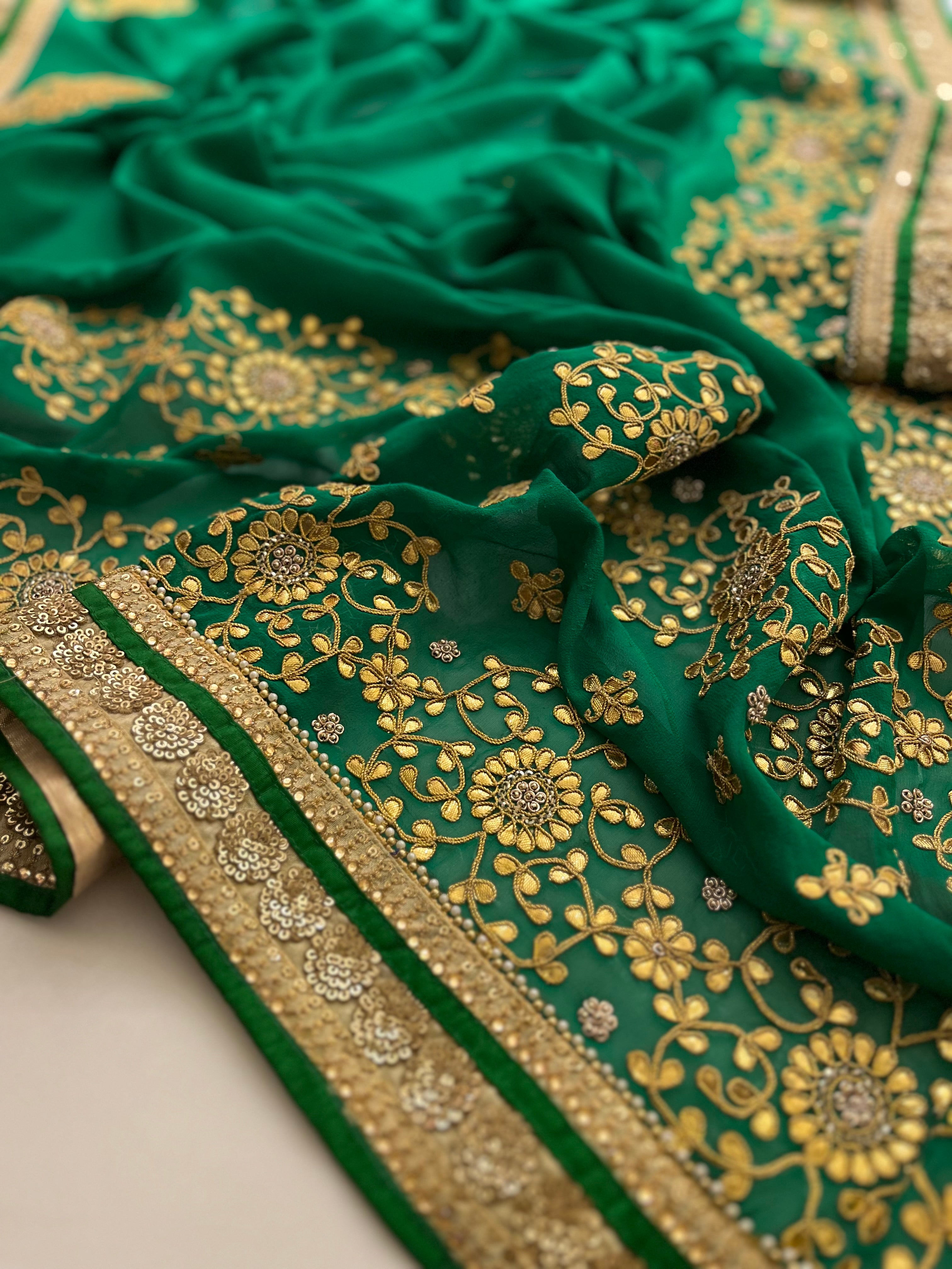 madhuri dixit designer half-half saree