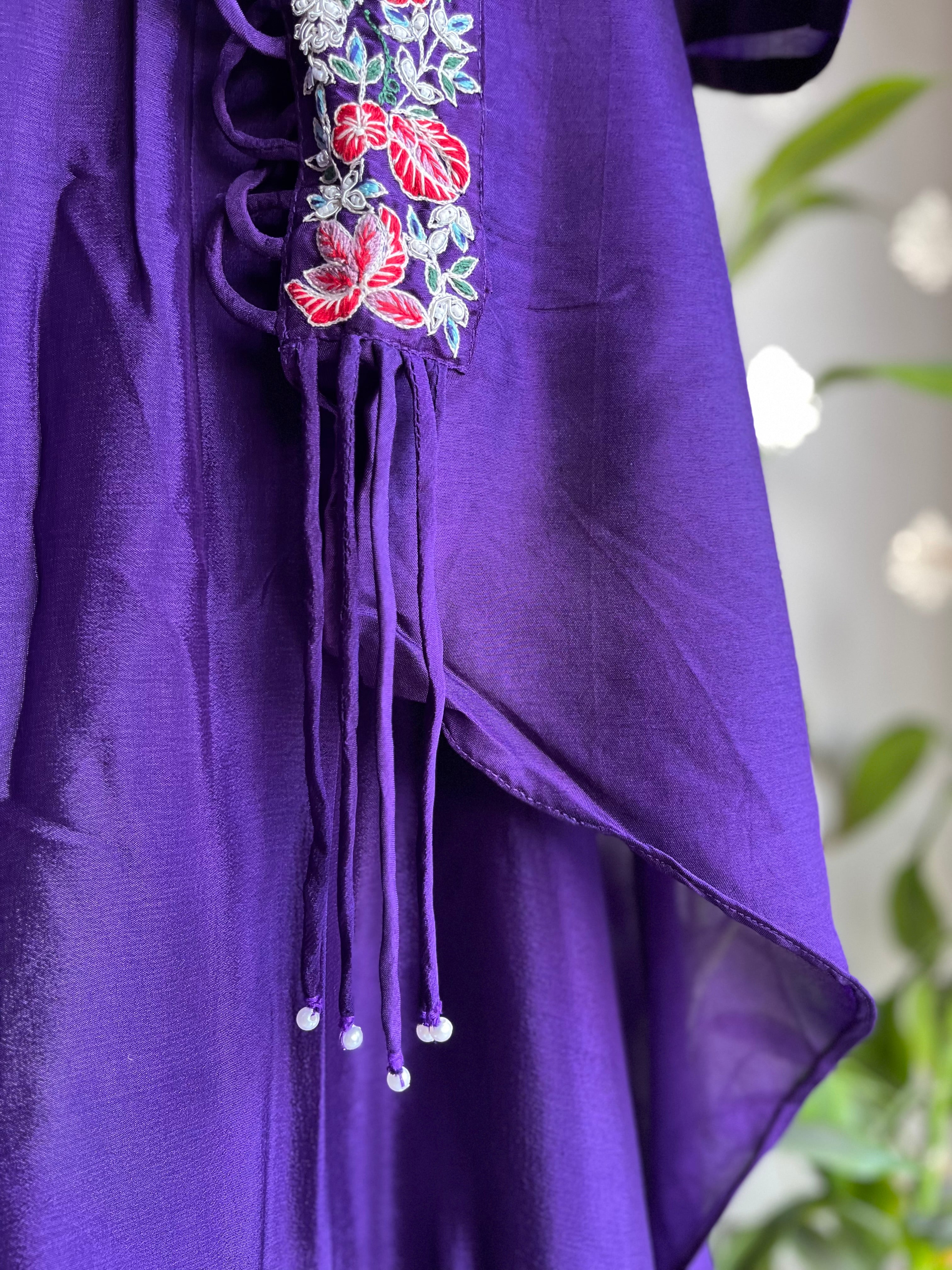 Purple Indo-Western Set