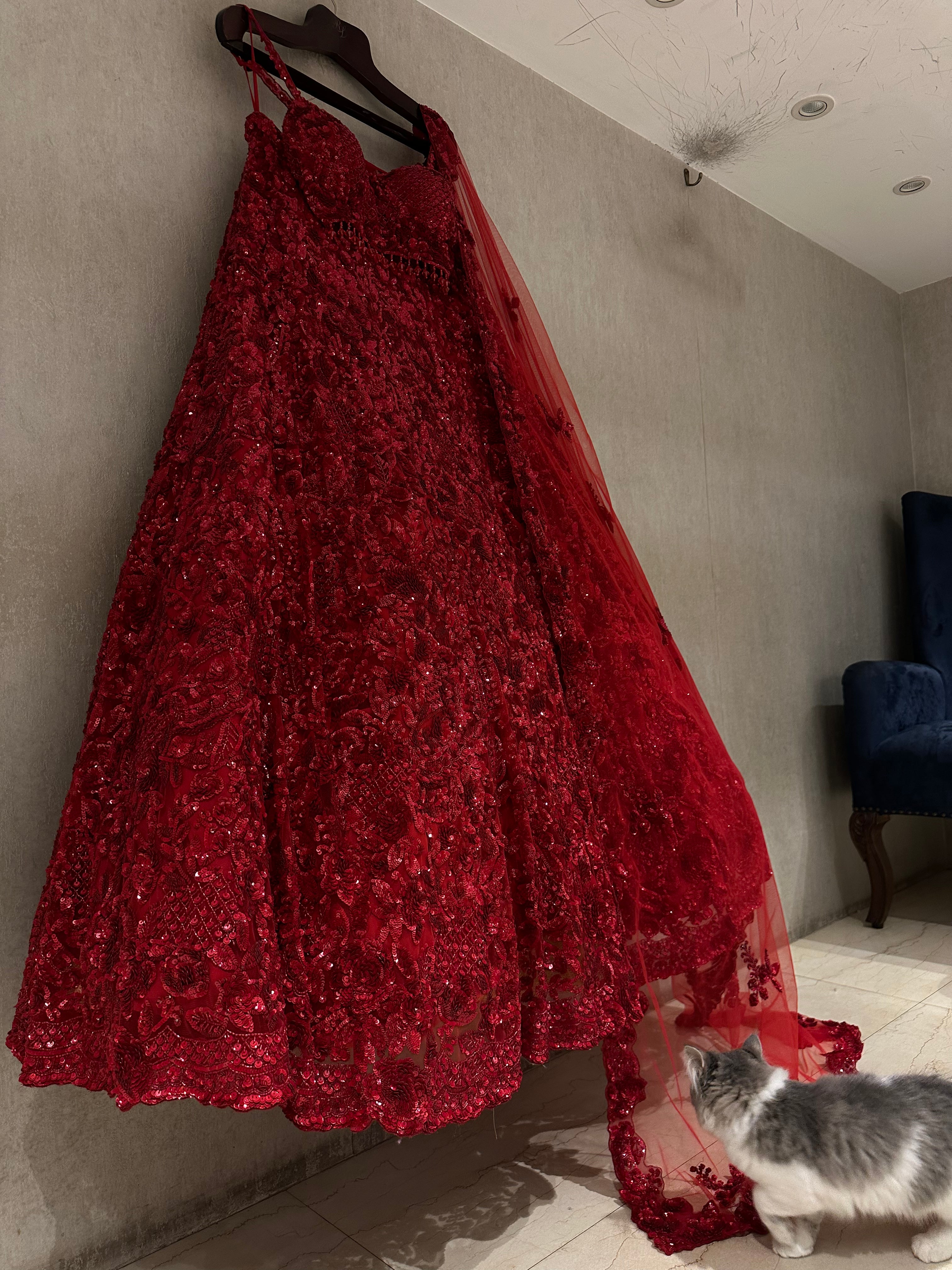 Show Stopper Red Handwork Lehenga