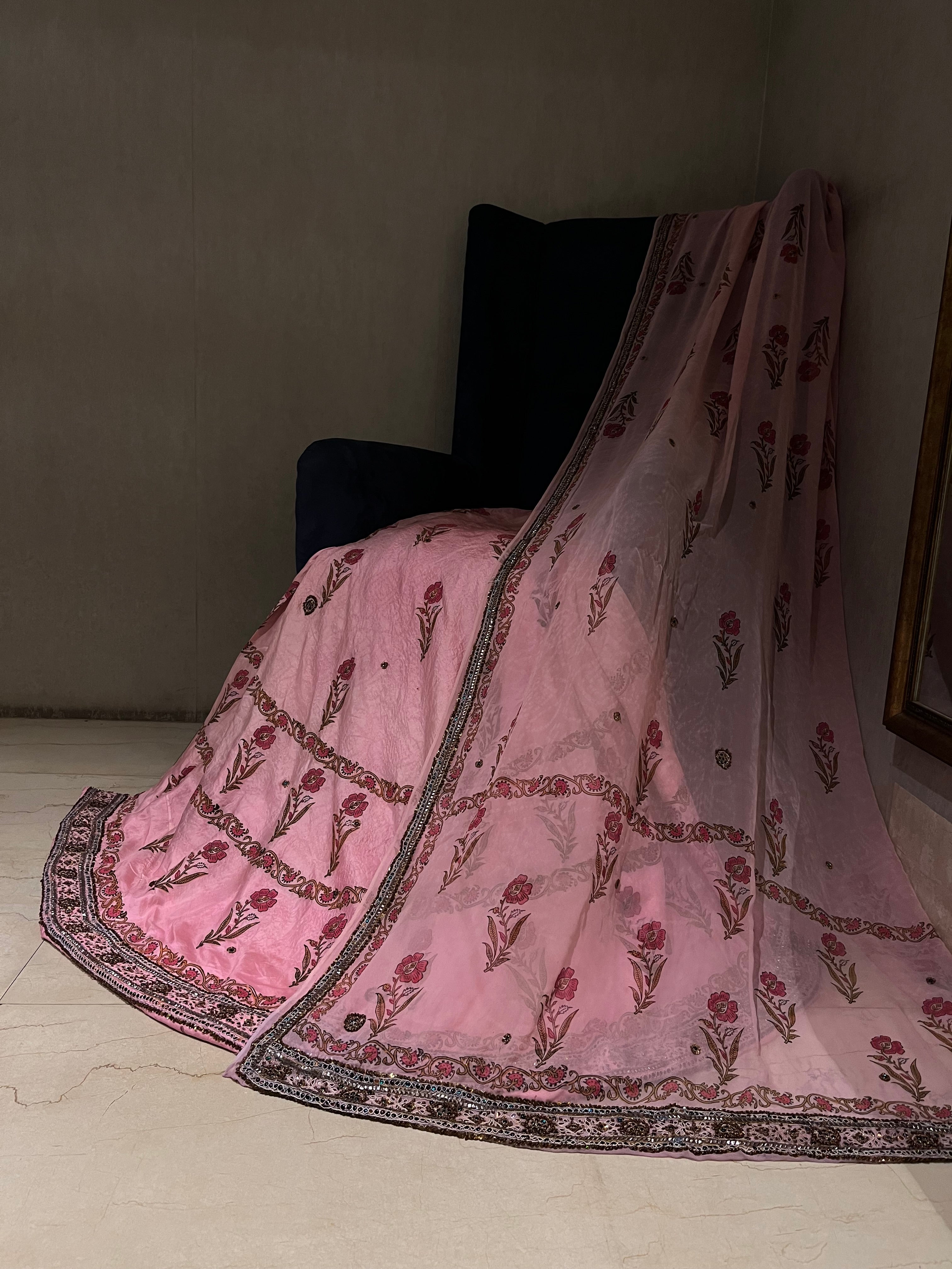 Printed Pink Lehenga Set