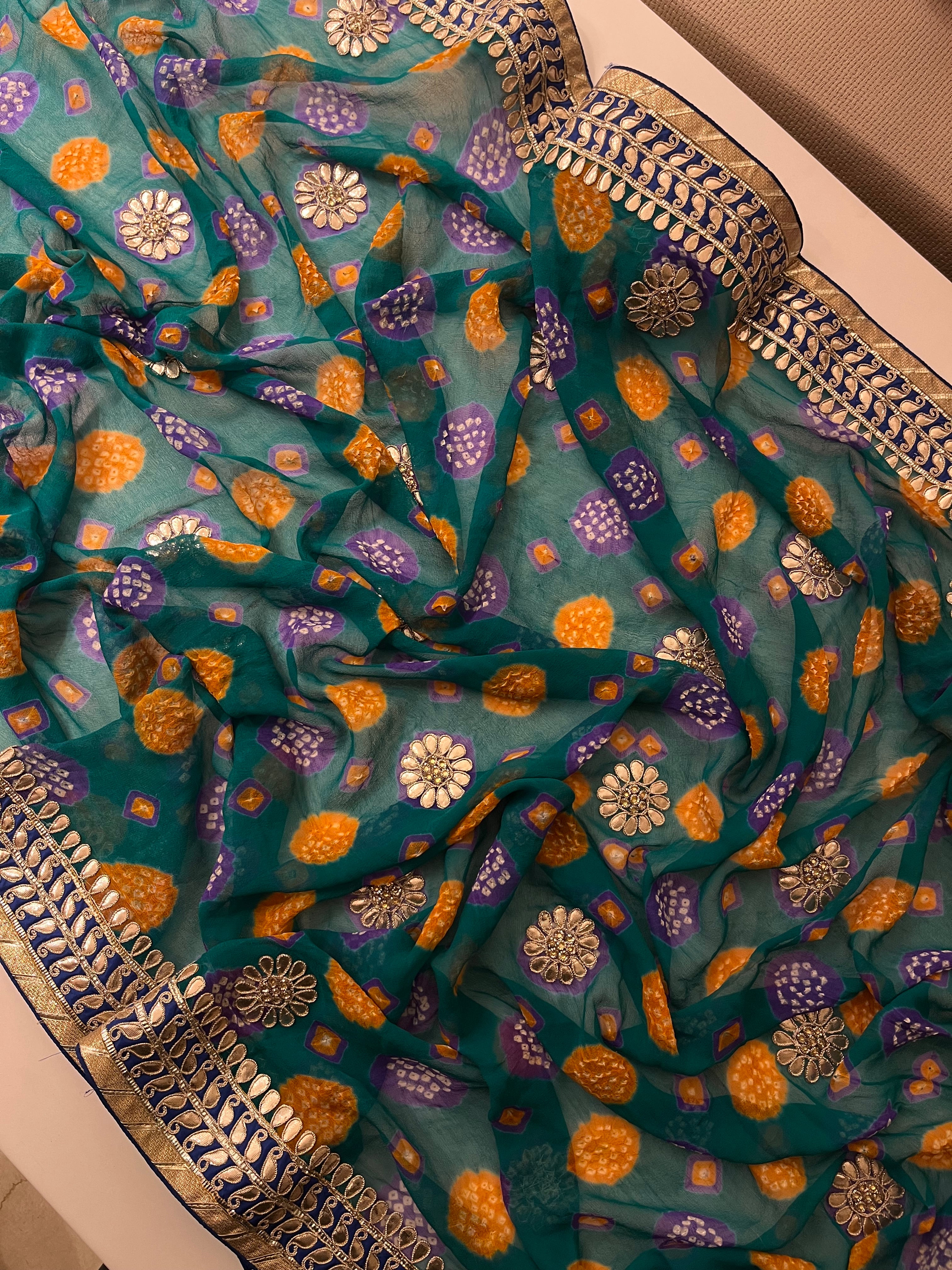 Teal Green Georgette Saree