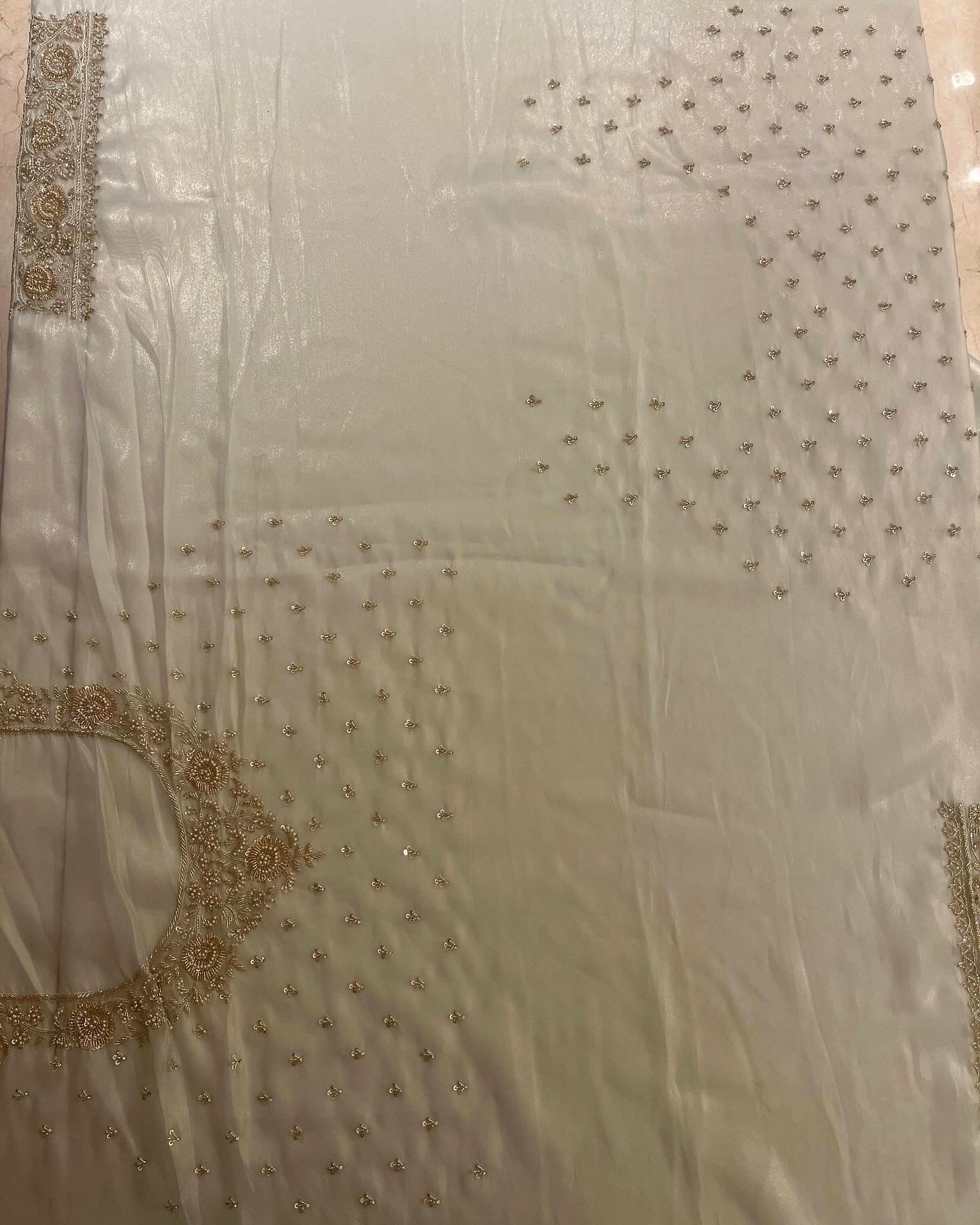 Gazal Pistachio Tissue Organza saree