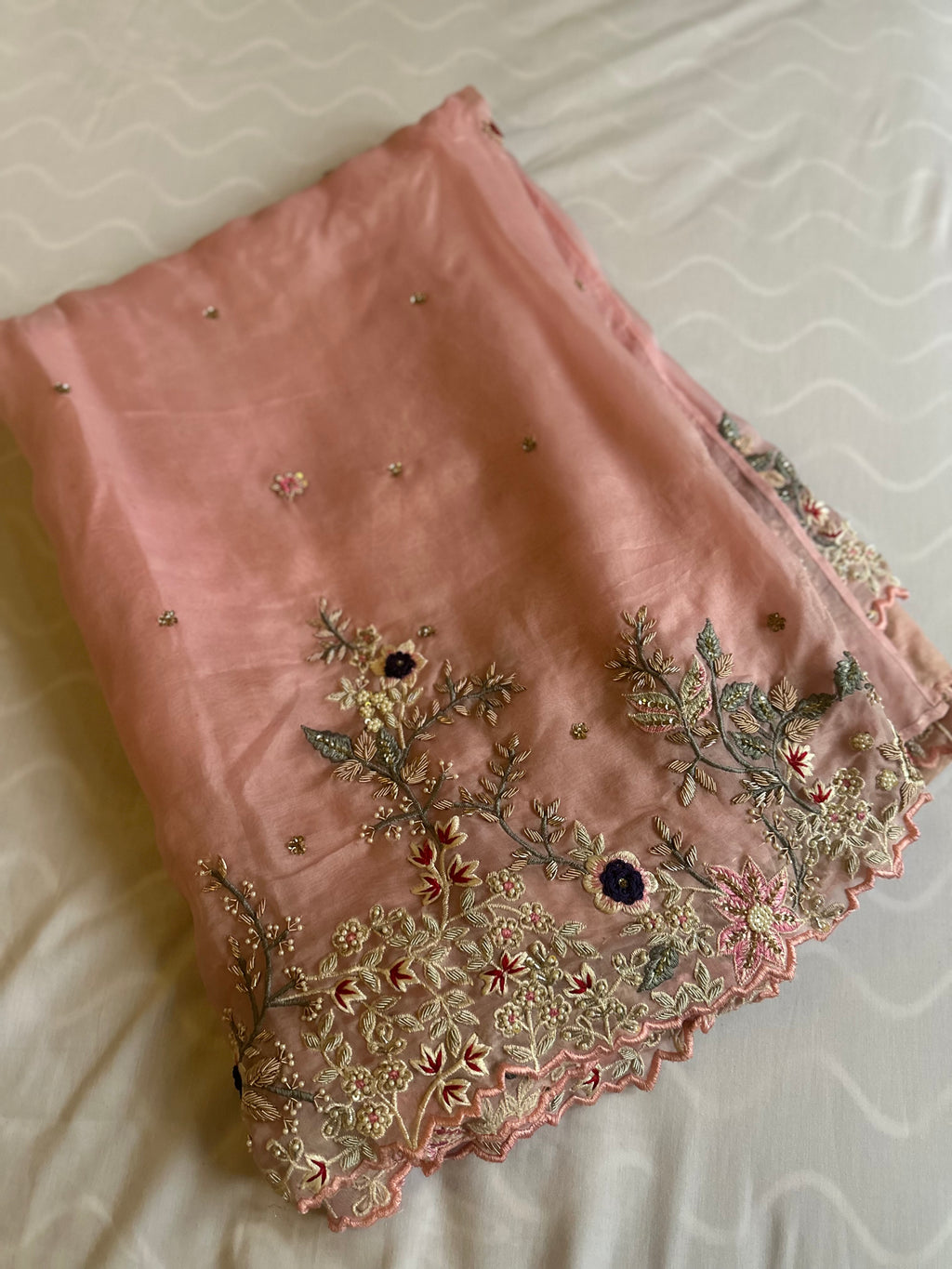 Gulaab Pure Organza Soft pink saree