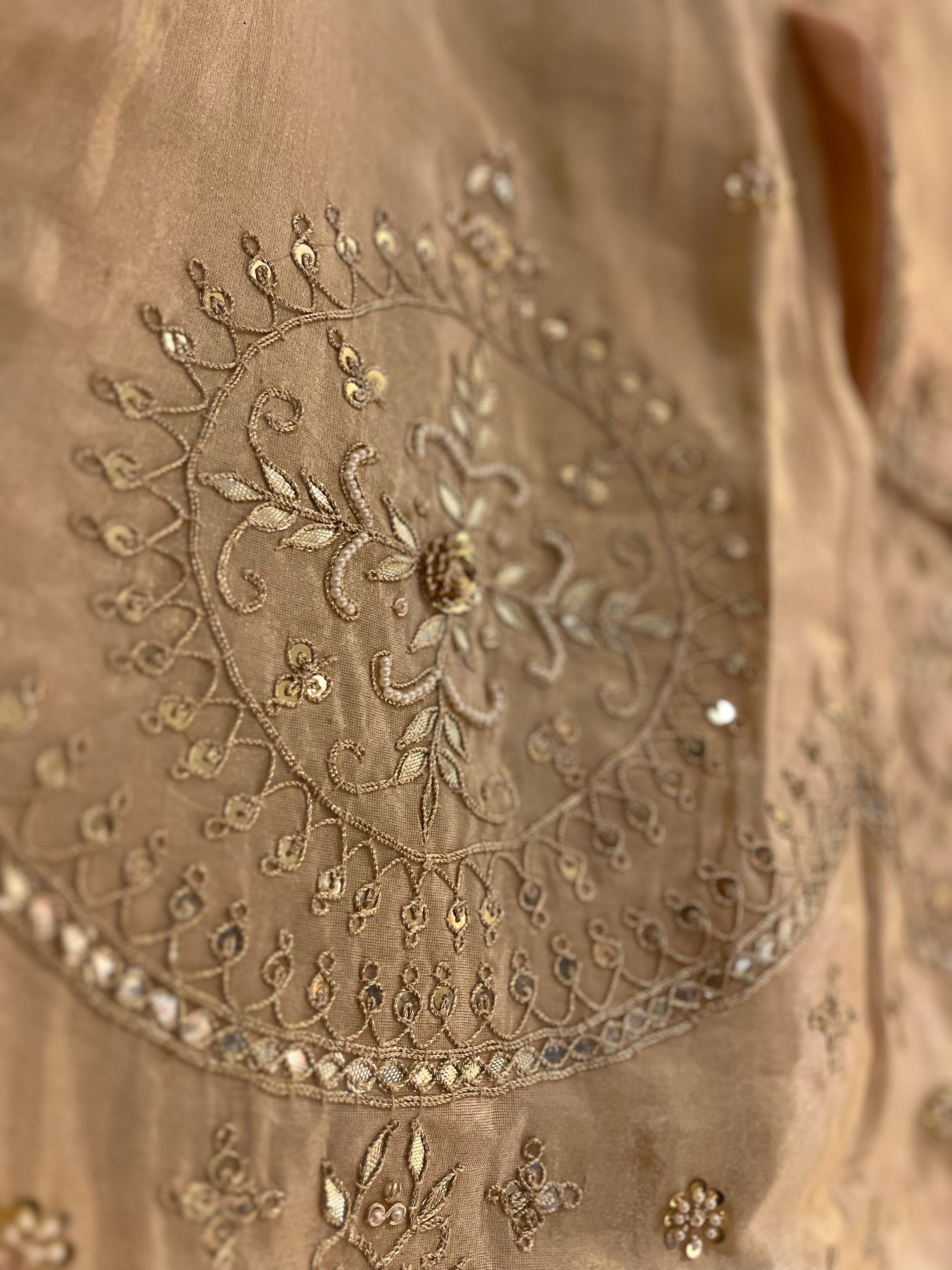 Peach Gotta Patti Lehenga Set