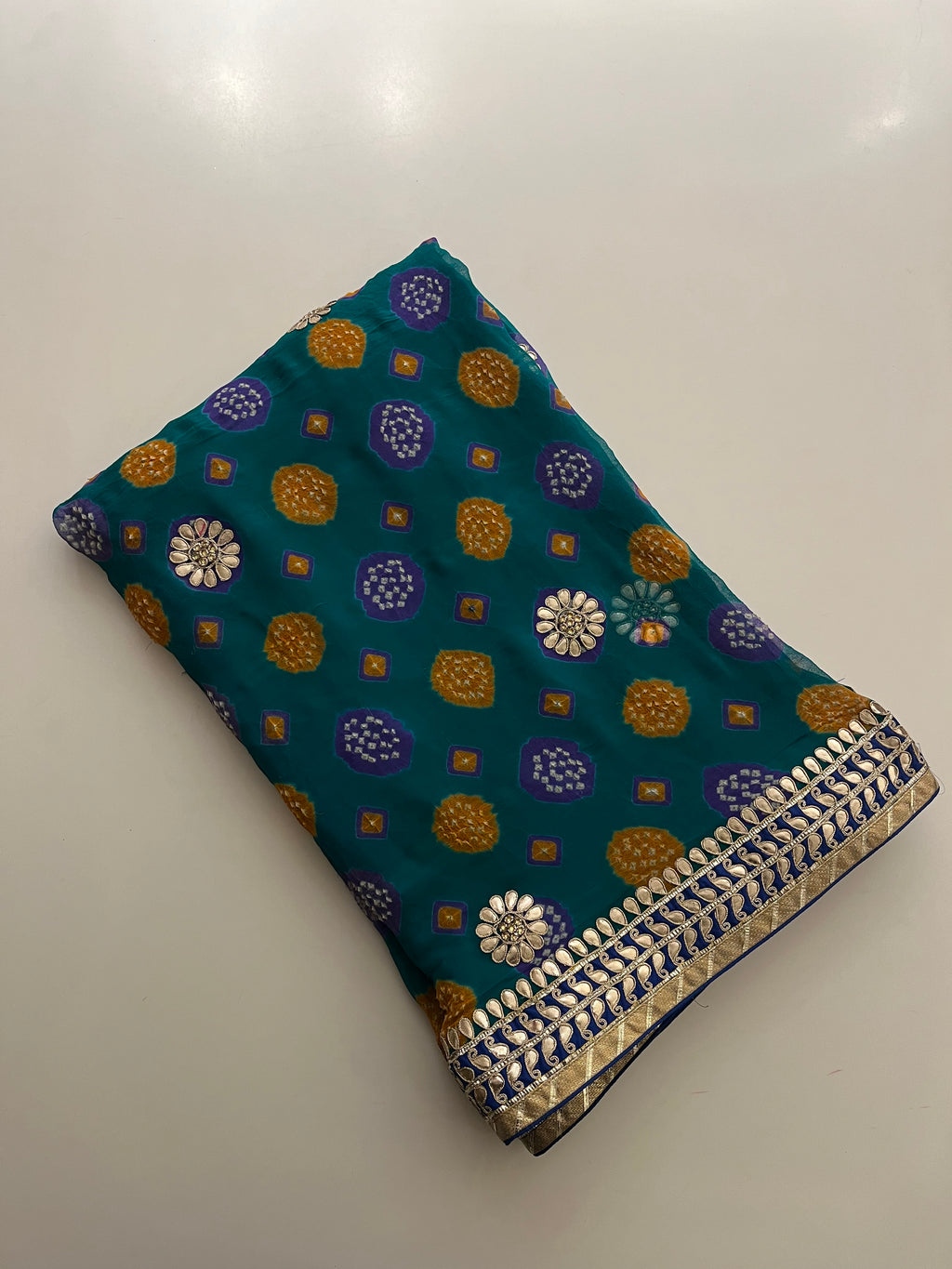 Teal Green Georgette Saree