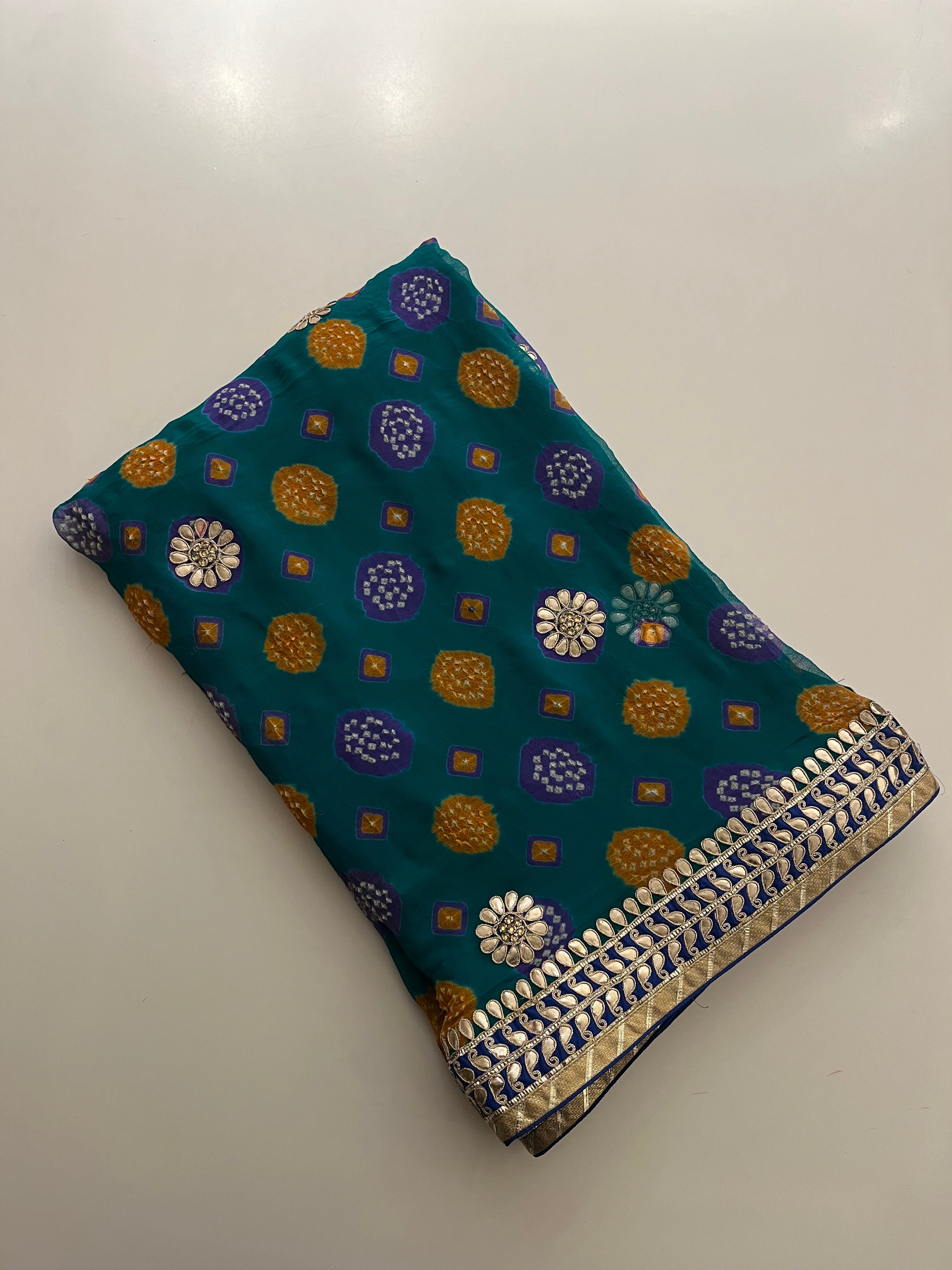 Teal Green Georgette Saree