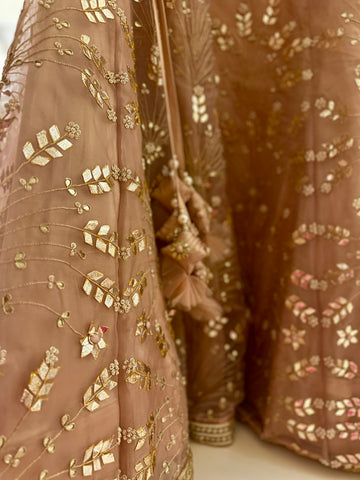 Gauri Lehenga set Peach Nude shade