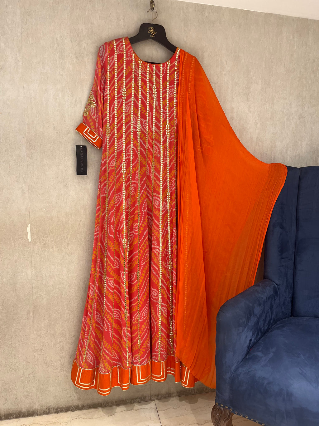 Orange Chinnon Suit