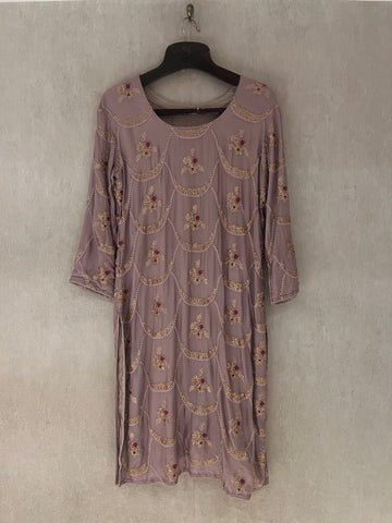 Mauve pink sequins kurta