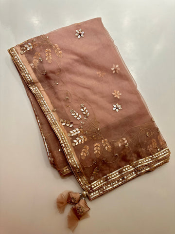 Gauri Lehenga set Peach Nude shade
