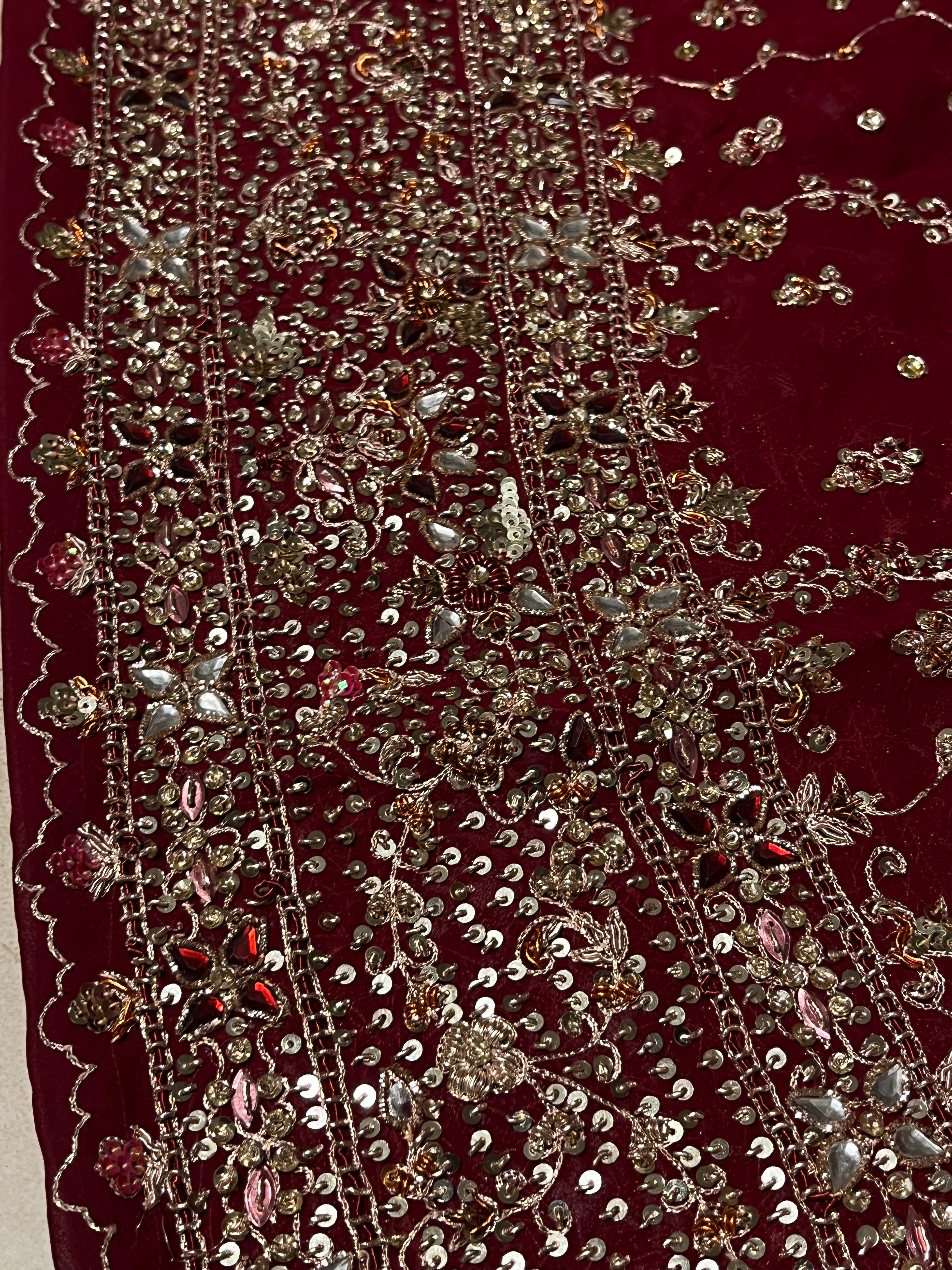 Traditional Deep Red Bridal Lehenga