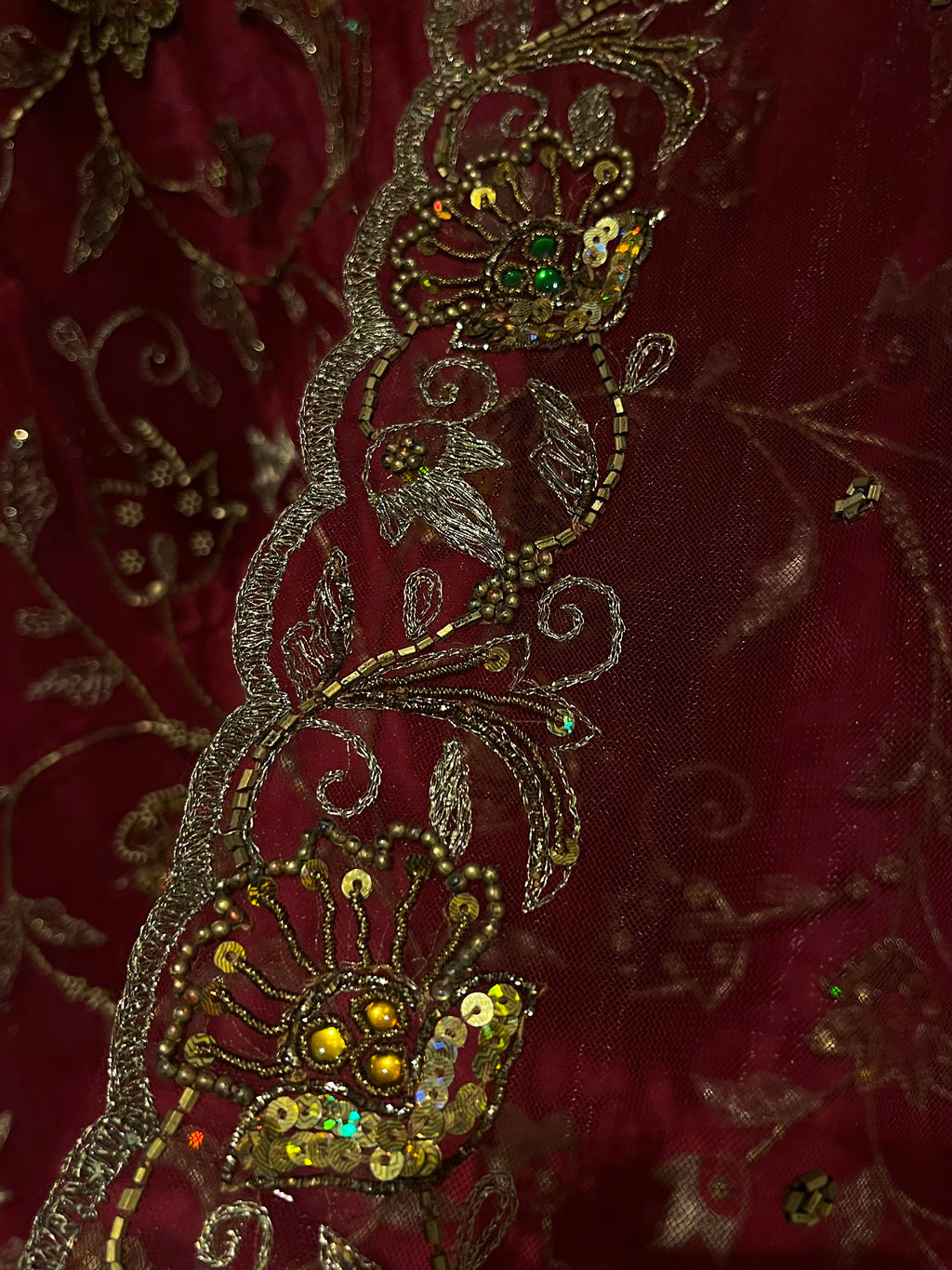 Mahroon Katdana & Zari Lehenga Set