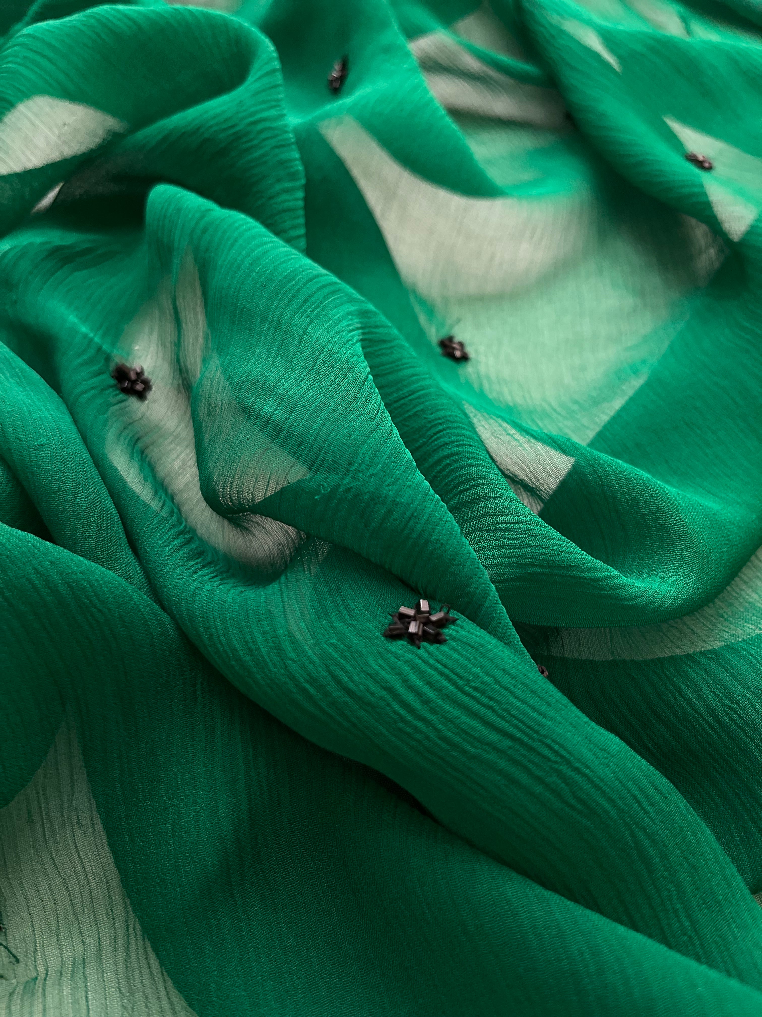 forest green Cocktail saree