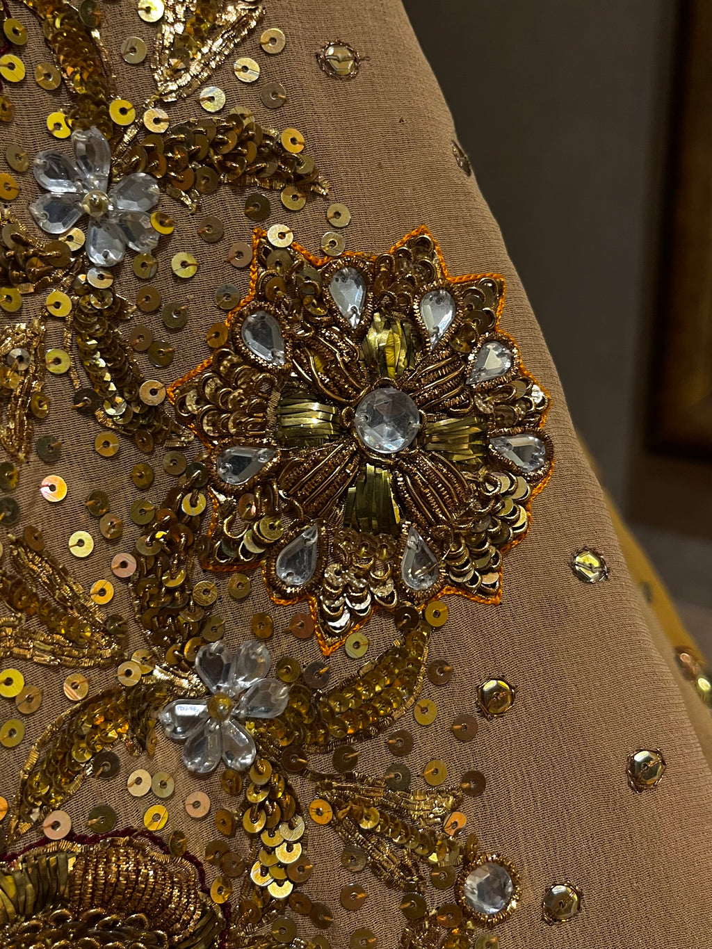 Golden Yellow Zardozi Bridal Lehenga Set