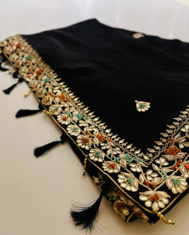 Black Organza Saree