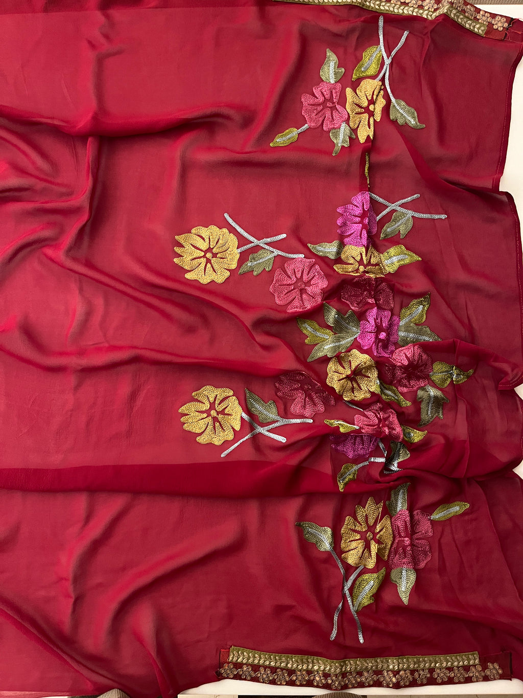 Floral Georgette Saree