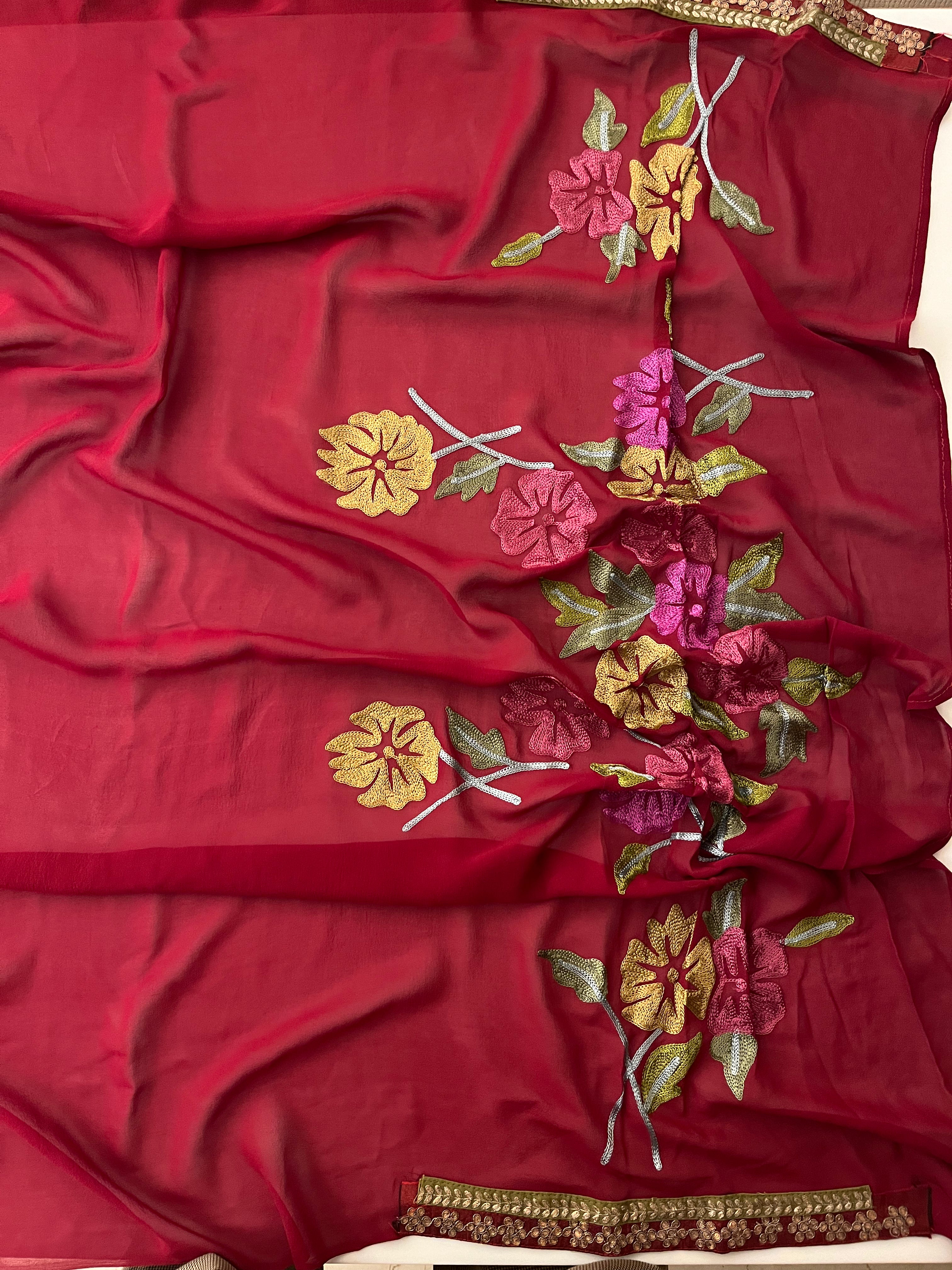 Floral Georgette Saree