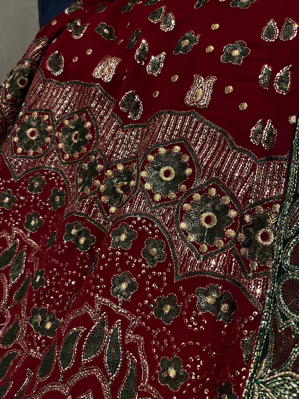 Bridal Red Georgette Lehenga Set