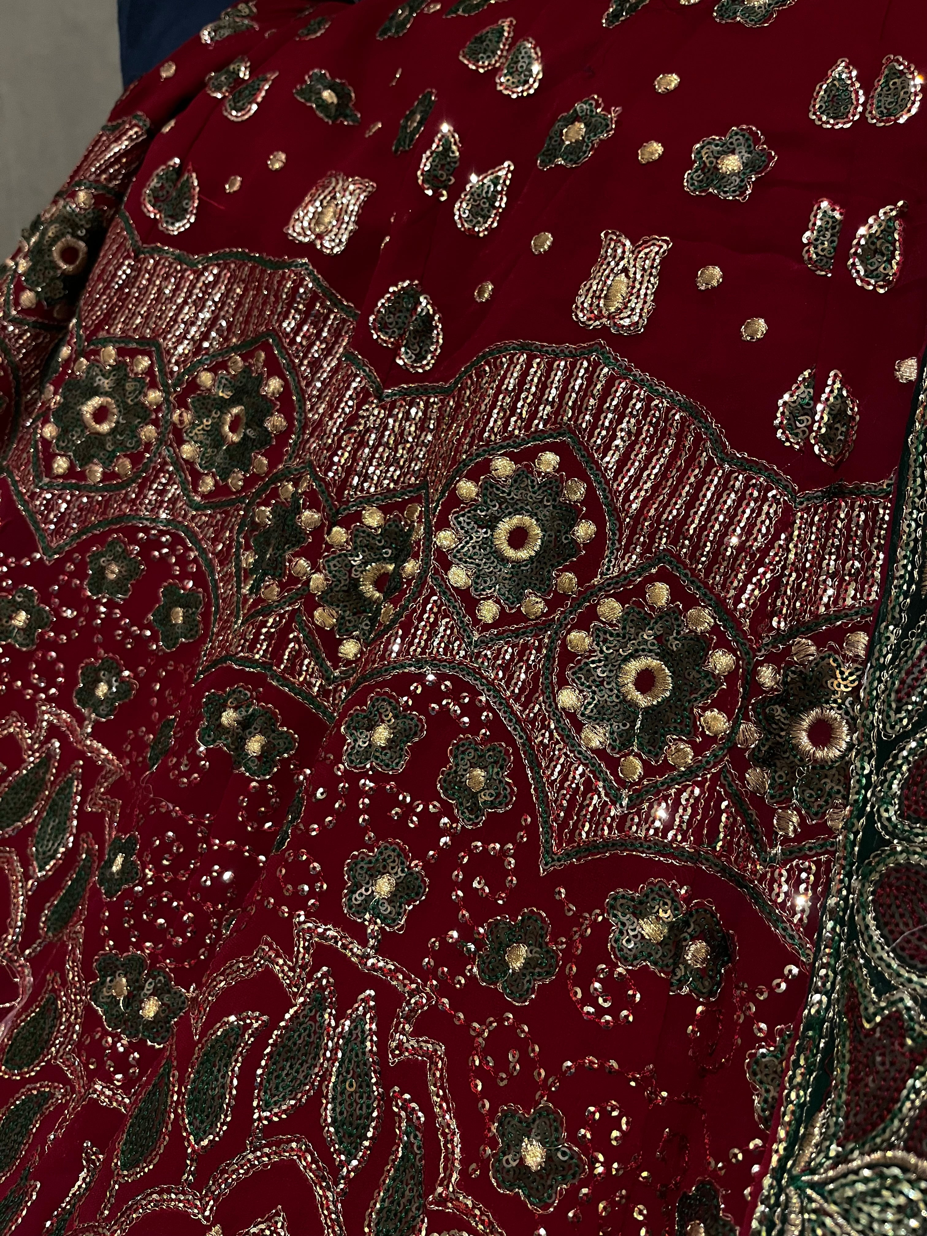 Bridal Red Georgette Lehenga Set