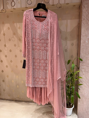 Beautiful pink Sharara set