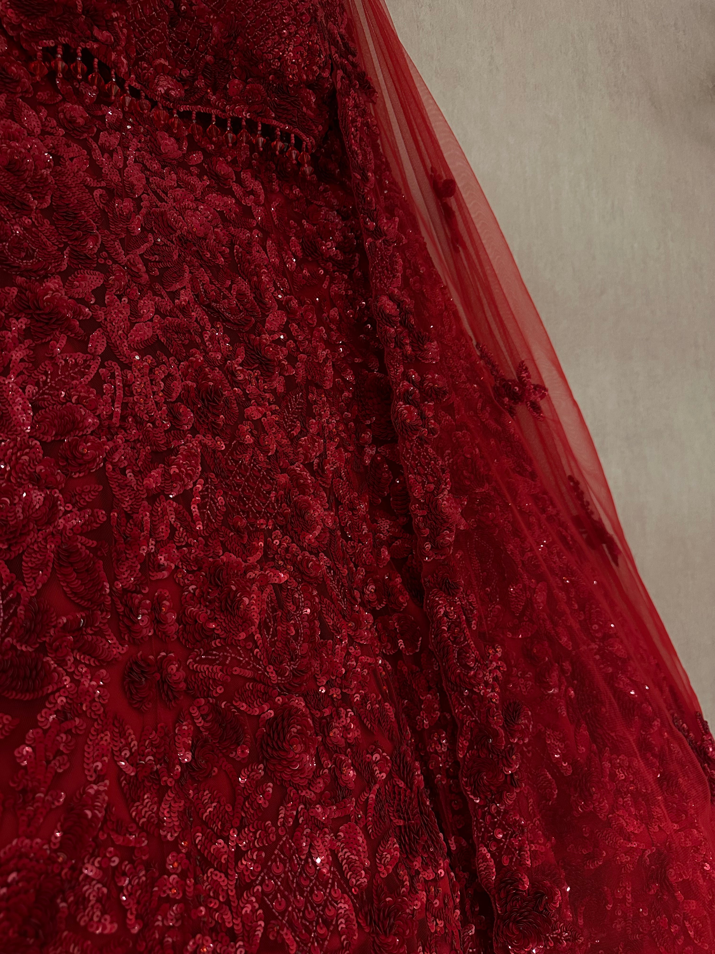 Show Stopper Red Handwork Lehenga