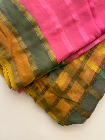 multicoloured Pure chiffon saree