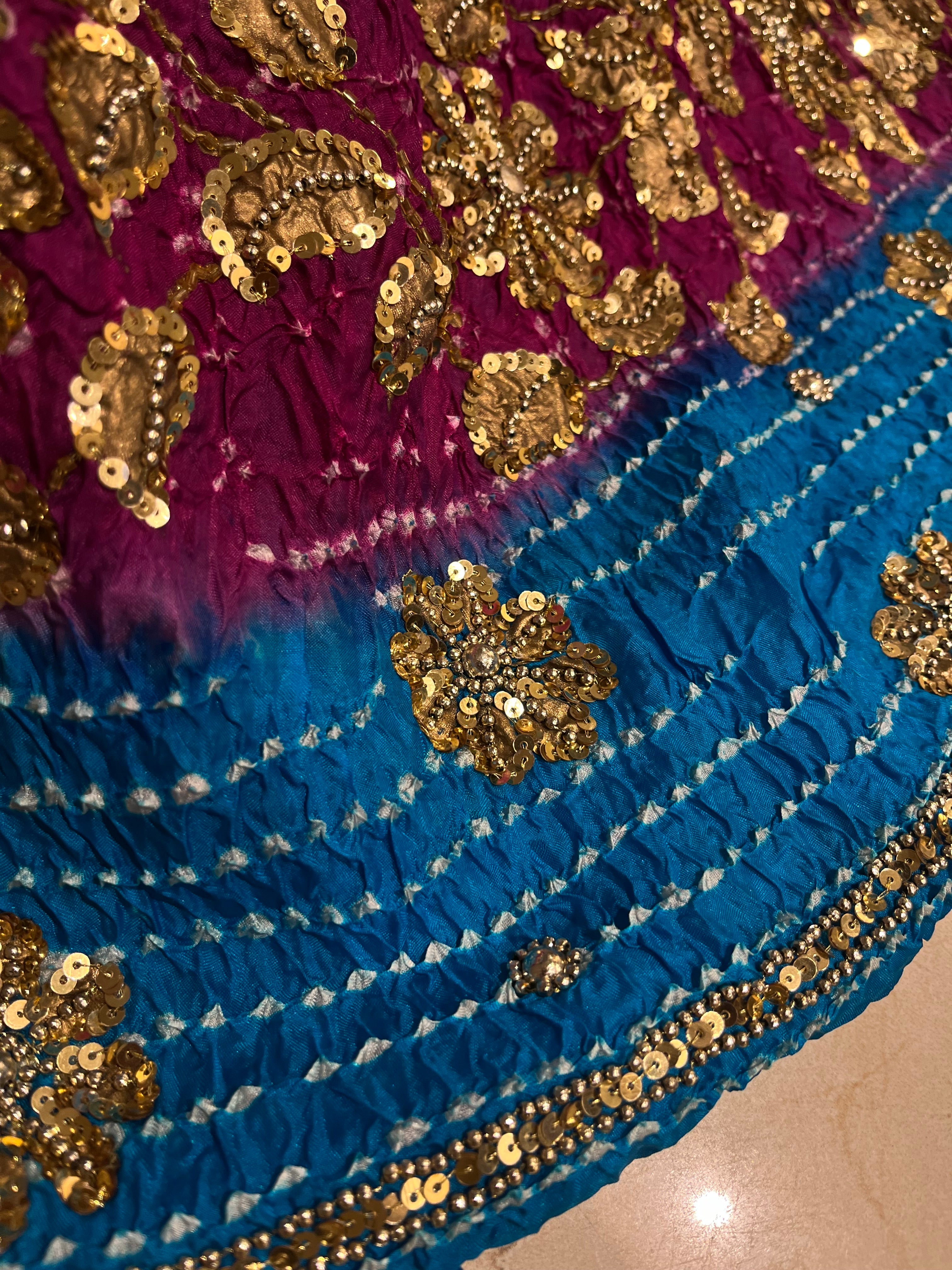 Unstitched Bandej Lehenga Set