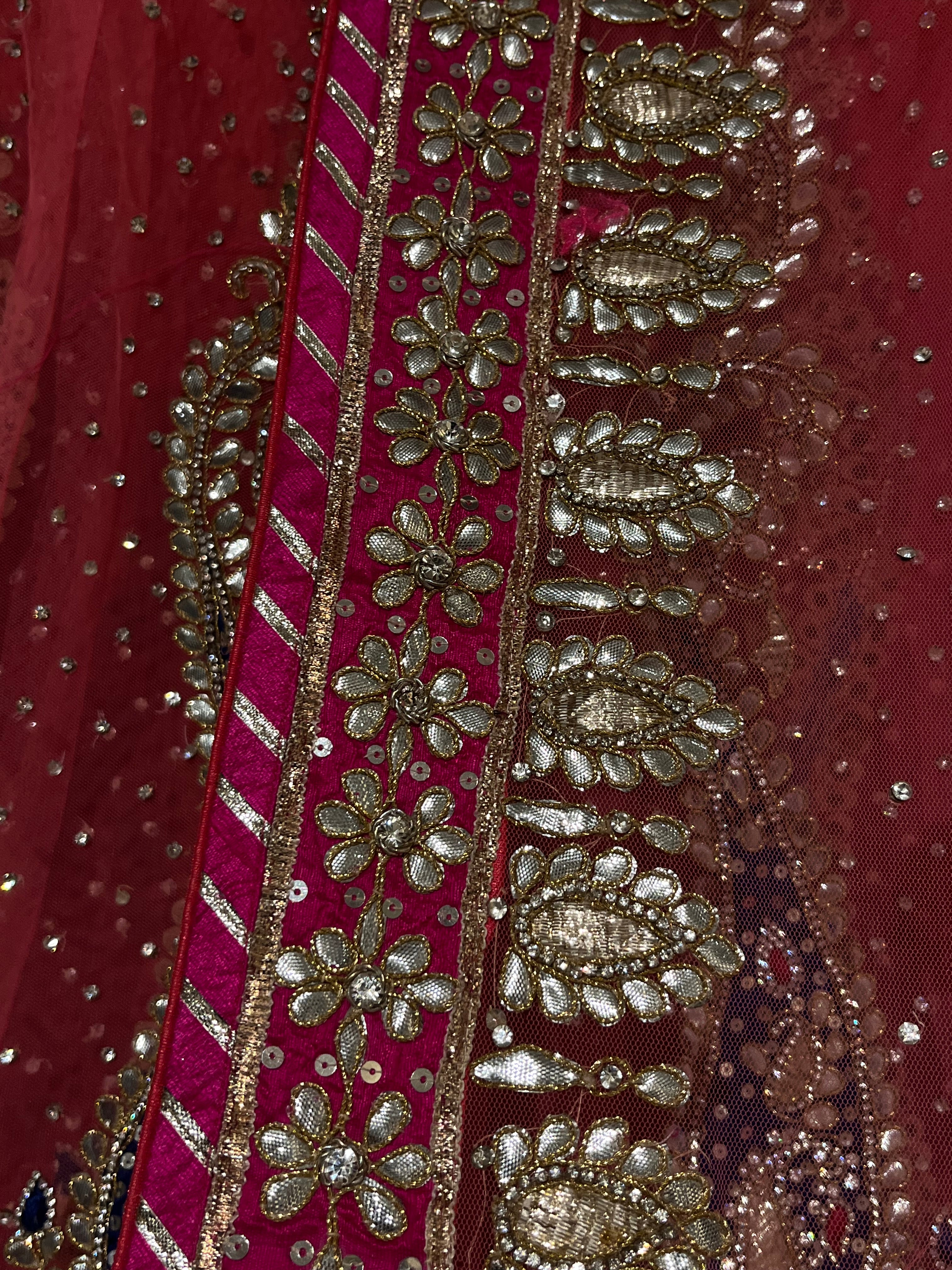 Rajputana Style Net Lehenga Set