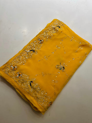 Peelo Marwar Chiffon Saree