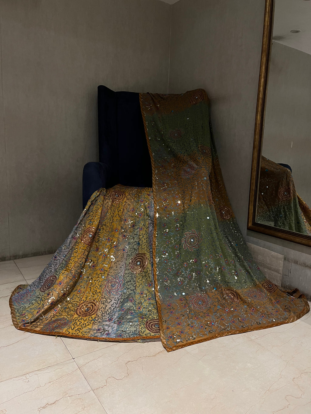 Rusty multicoloured Lehenga Set