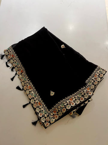 Black Organza Saree