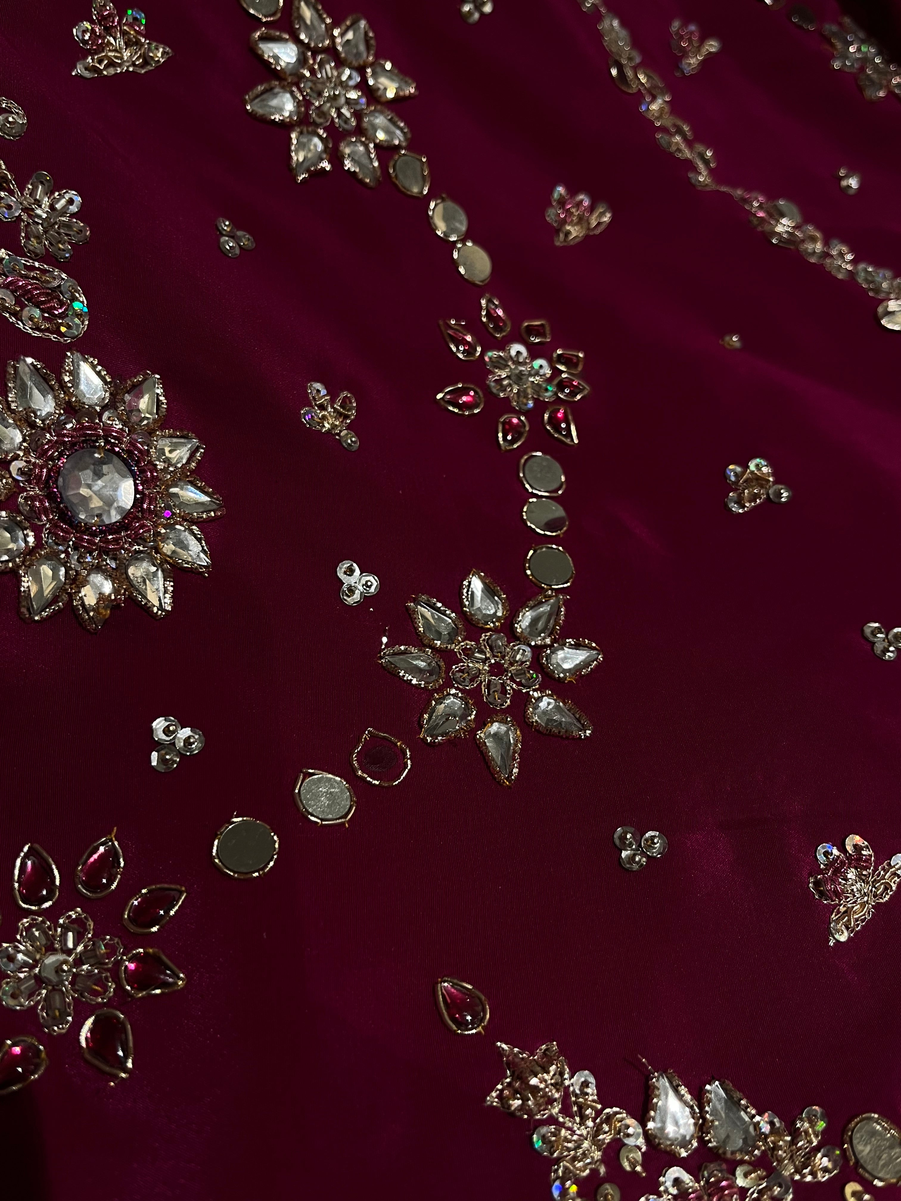 Magenta Zardozi Lehenga Set