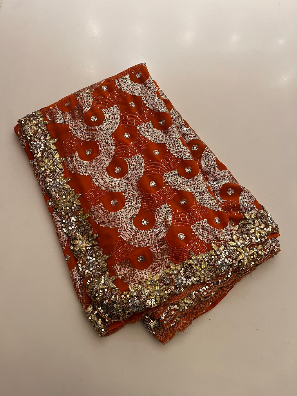Rust Orange Saree