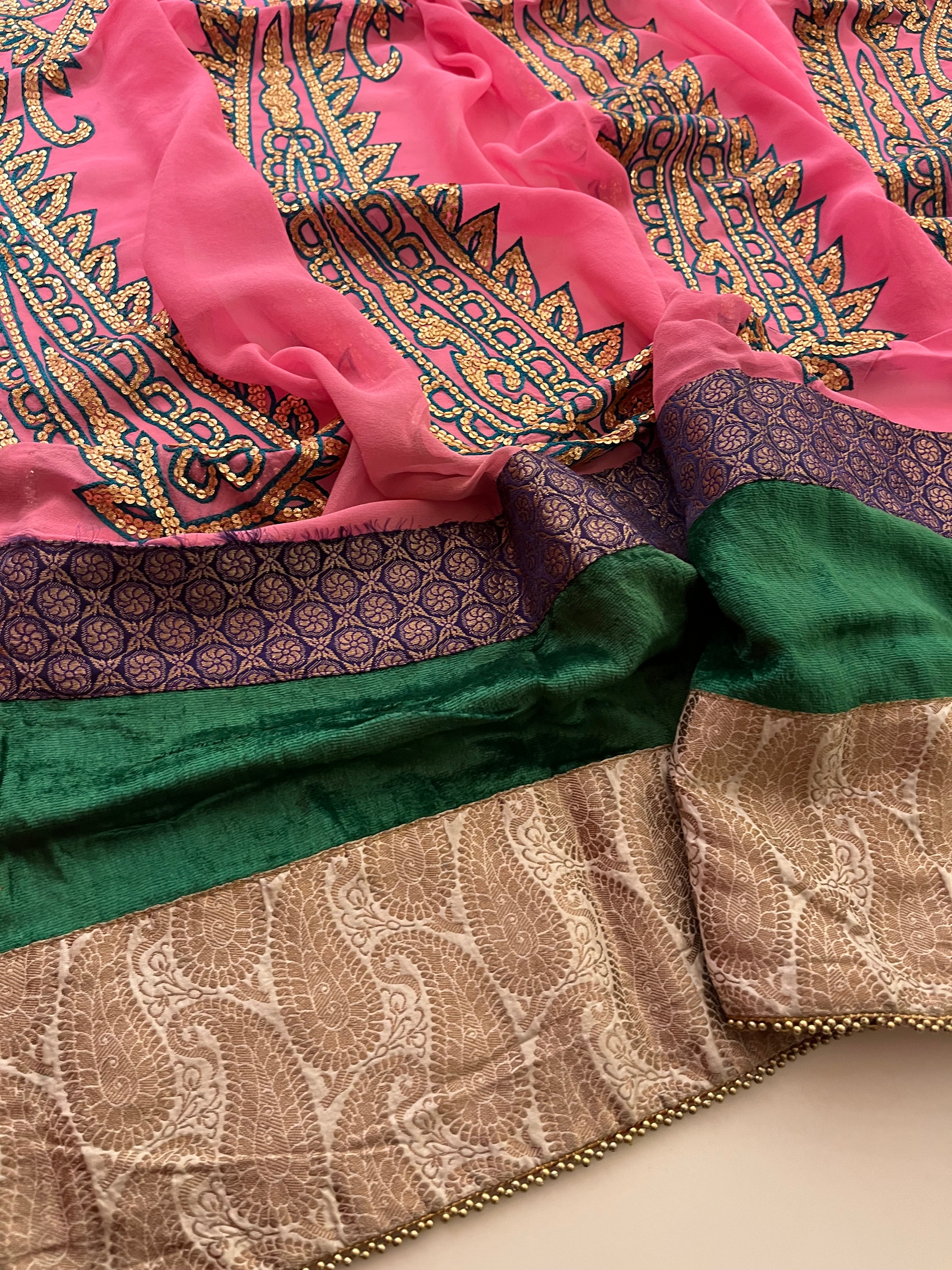 Georgette & Silk Patch Saree