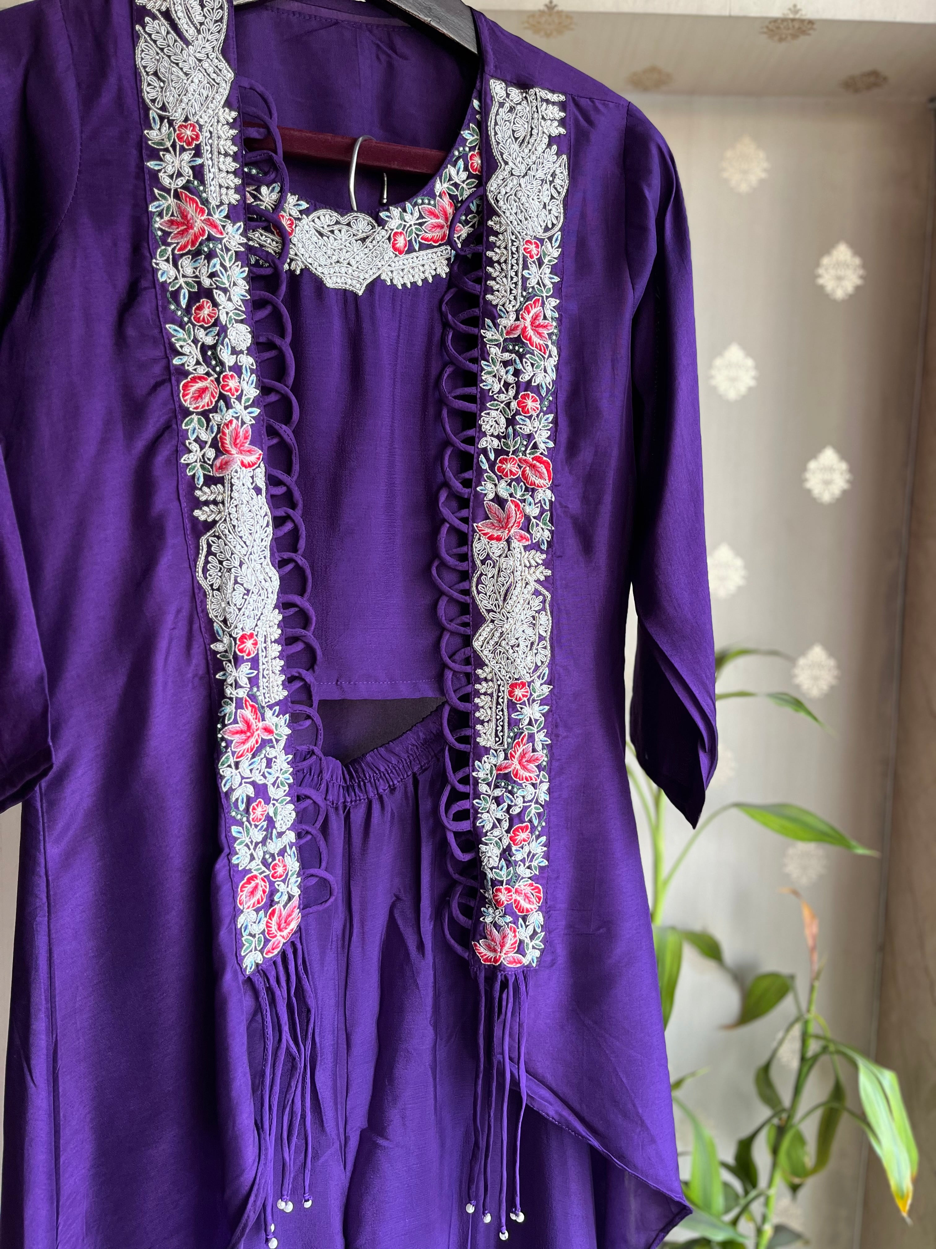 Purple Indo-Western Set