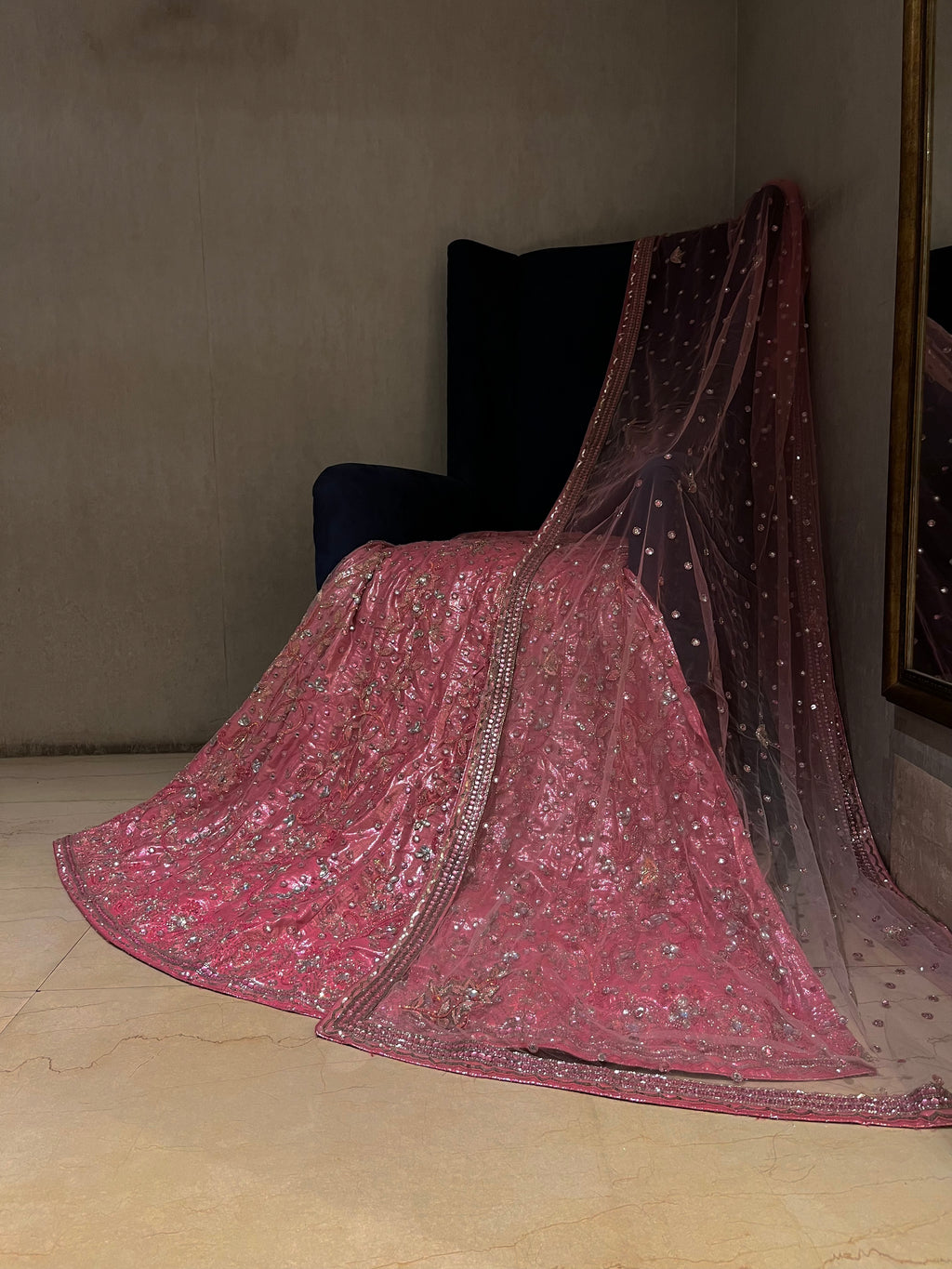 Shimmer Pink Glam Lehenga Set